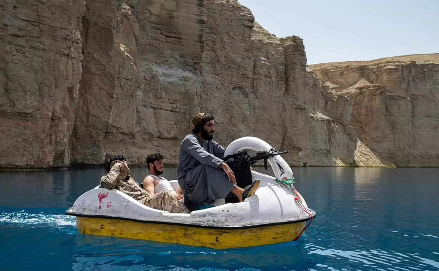 Many of the Taliban soldiers Took their guns on the boats.