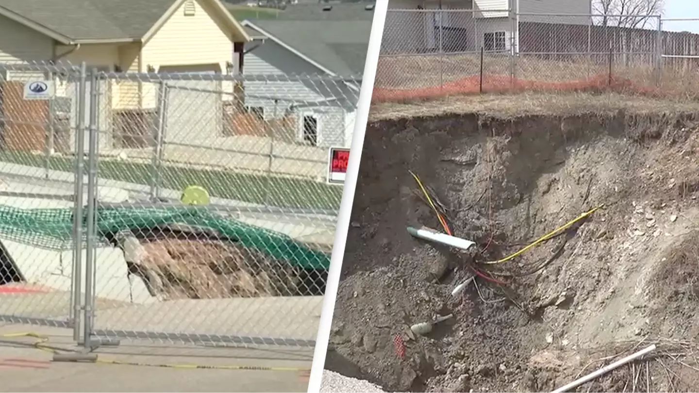 Residents live in fear their houses will be swallowed as giant sinkholes open up in their neighborhood