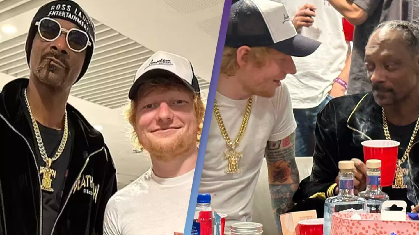 Snoop Dogg gifts Ed Sheeran with huge gold chain after 'welcoming' him to his label