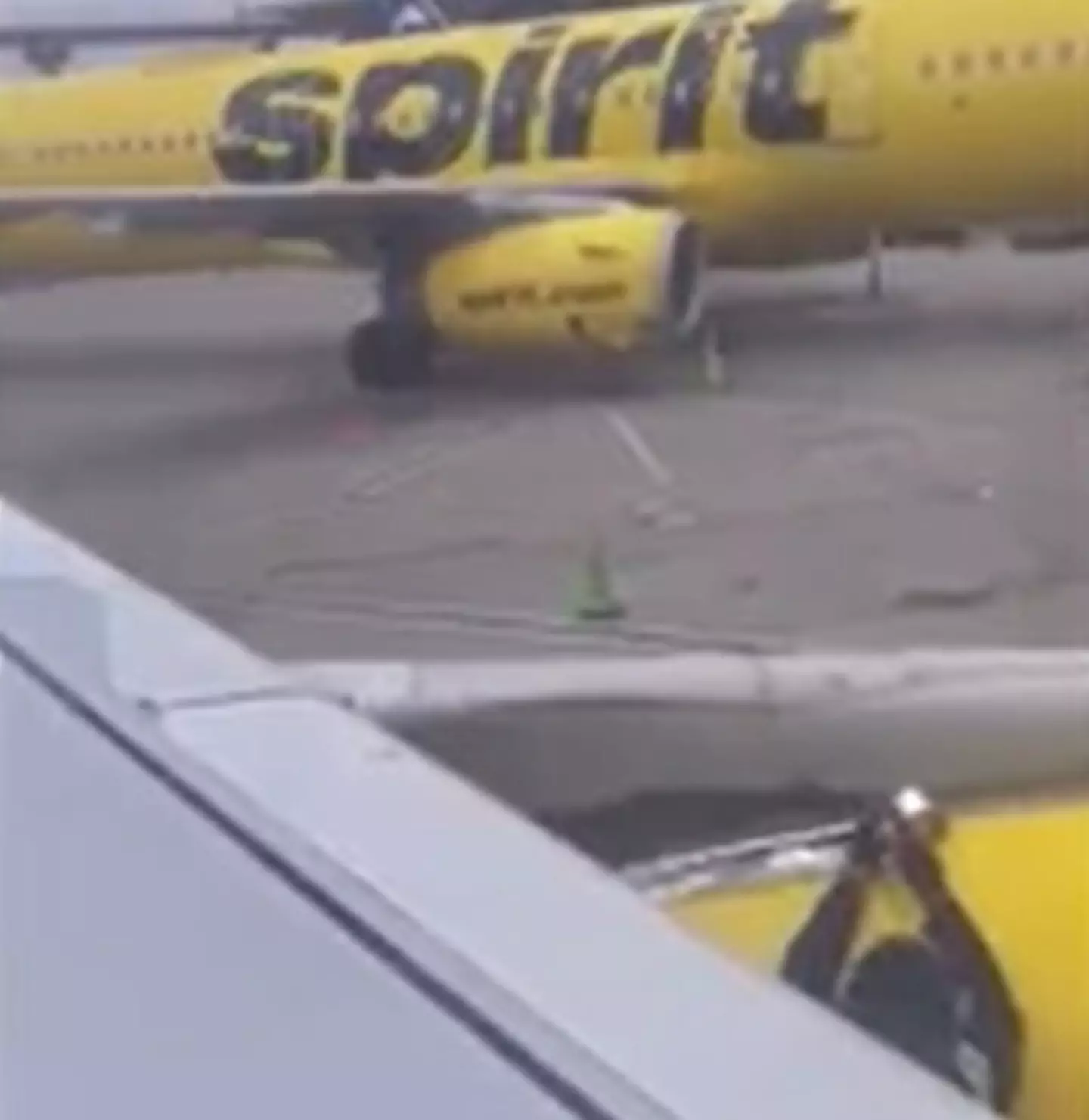 This passenger did not enjoy seeing her plane being taped up before takeoff.