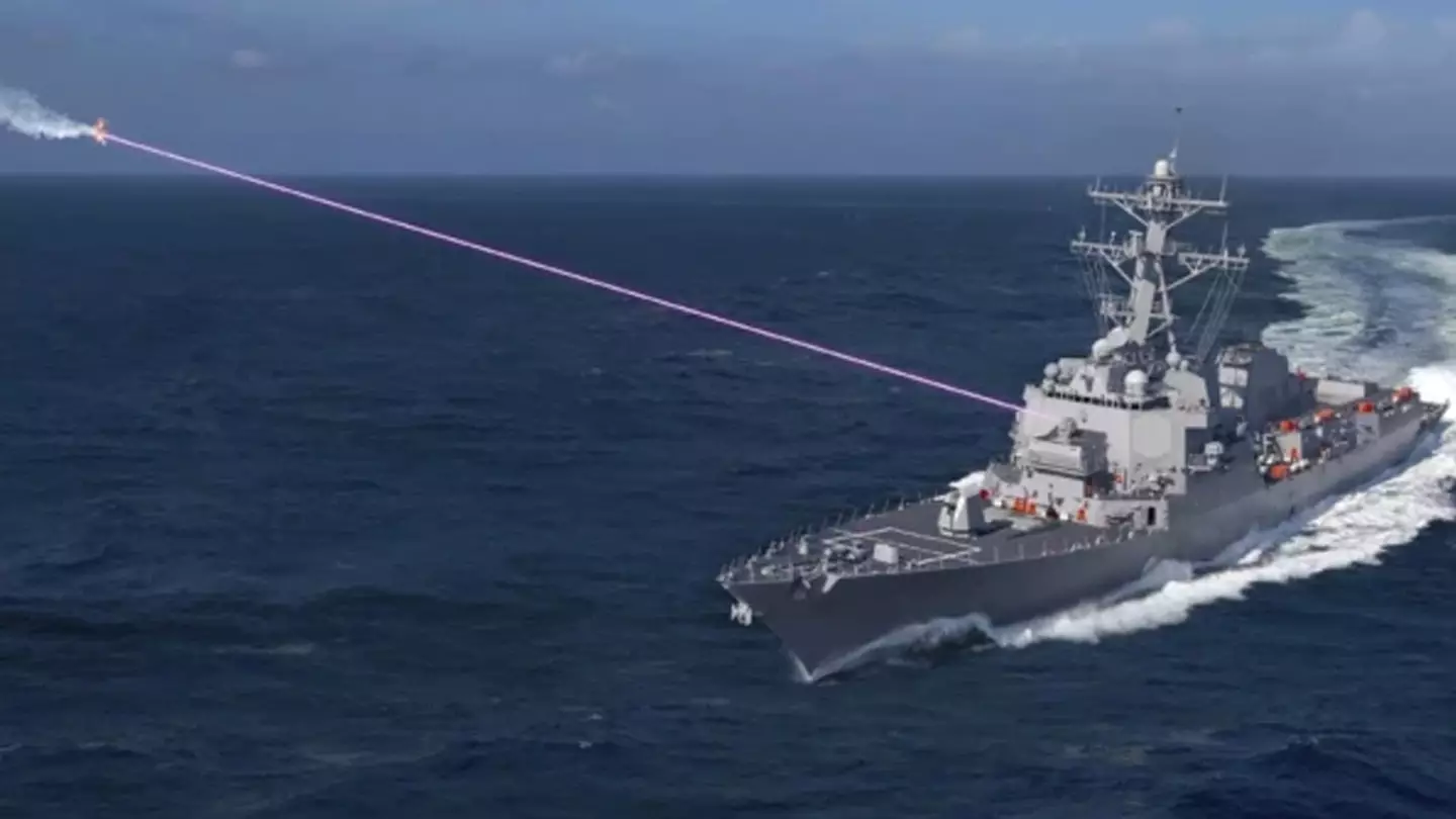 An artist's impression of Lockheed Martin's laser system.
