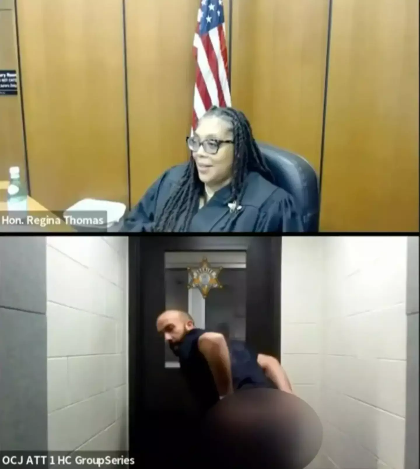 The Midwestern man exposed himself during the online appearance.