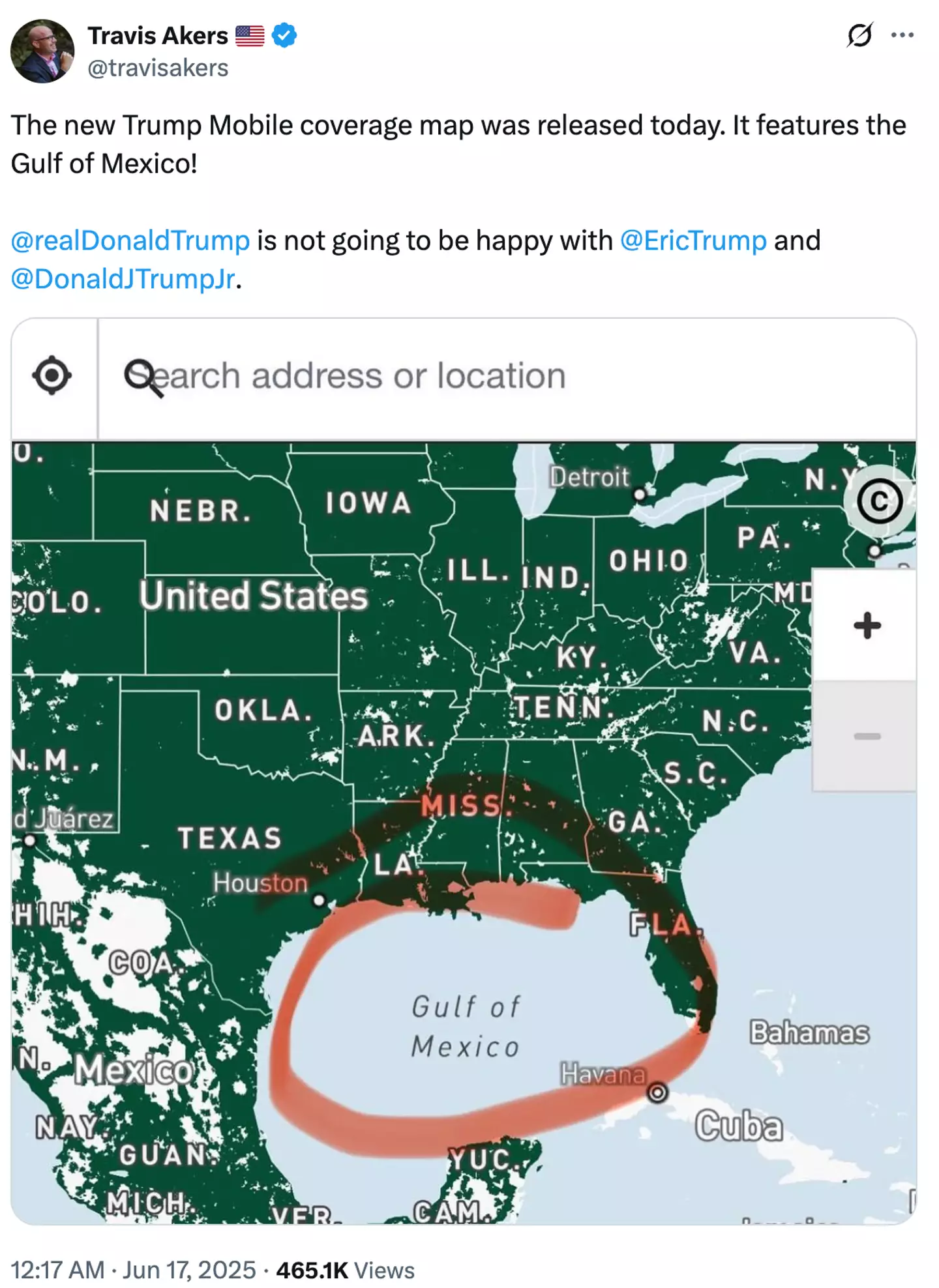 Twitter users couldn't believe what they were seeing (travisakers/X)