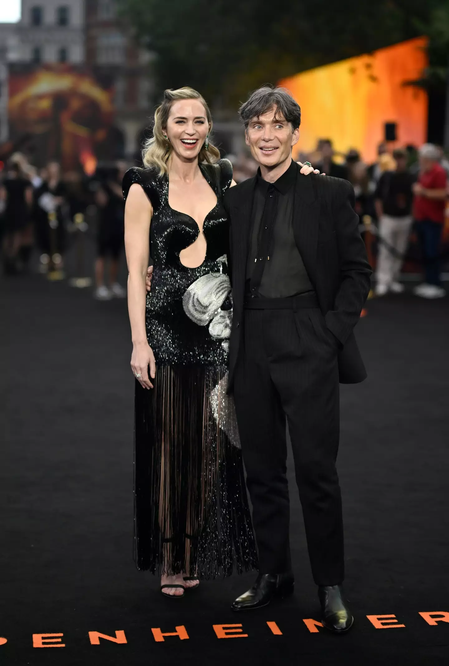 Cillian Murphy and Blunt were among the stars to walk out of the London premiere.