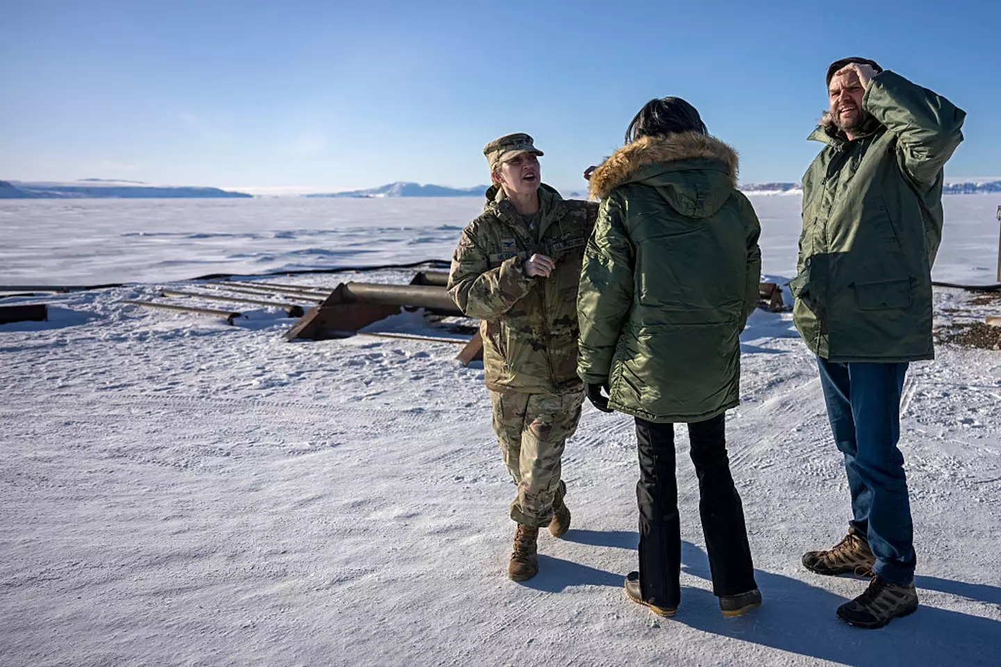JD Vance visited Greenland in March, 2025, spending time with troops at the US' only base on the island (Jim Watson - Pool/Getty Images)