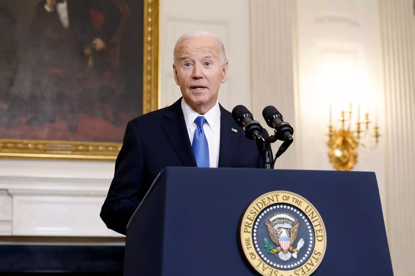 Joe Biden signed the bill after it passed in the senate. (Anna Moneymaker/Getty Images)