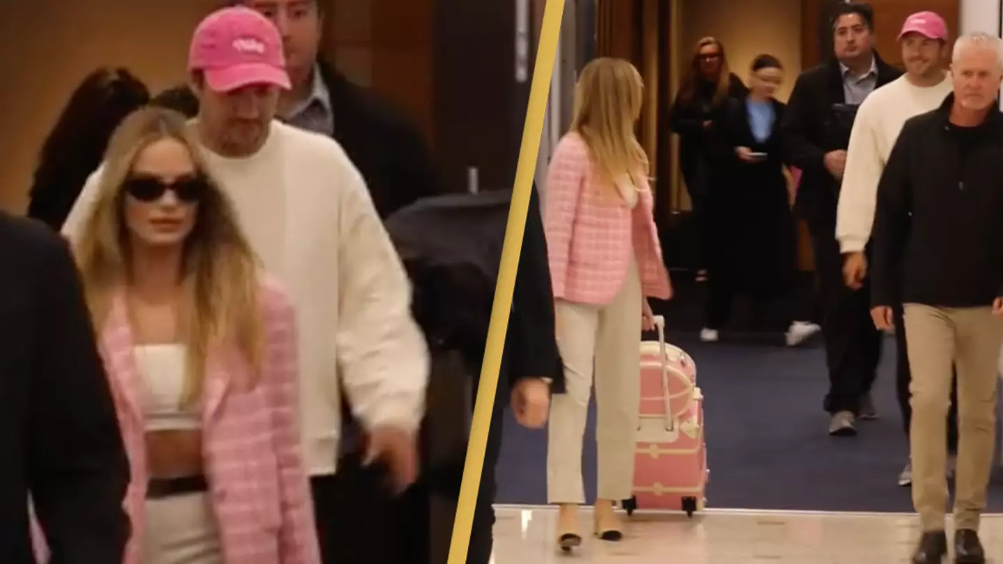 Fans praise Margot Robbie's husband's touching gesture as pair walk through airport