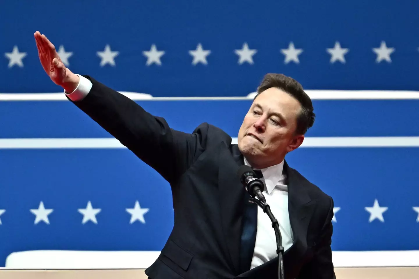 Musk was similarly accused of doing a 'Nazi salute' ( ANGELA WEISS/AFP via Getty Images)