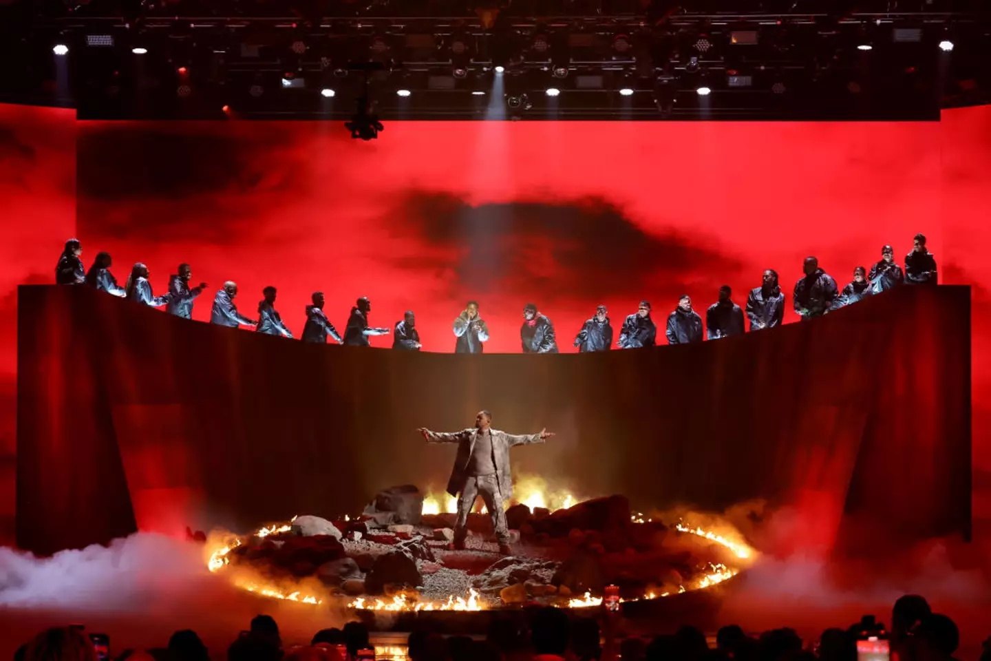 Smith on stage at the BET Awards performing his new single 'Can I Make It', featuring Fridayy and the Sunday Service Choir. (Kevin Winter/Getty Images)