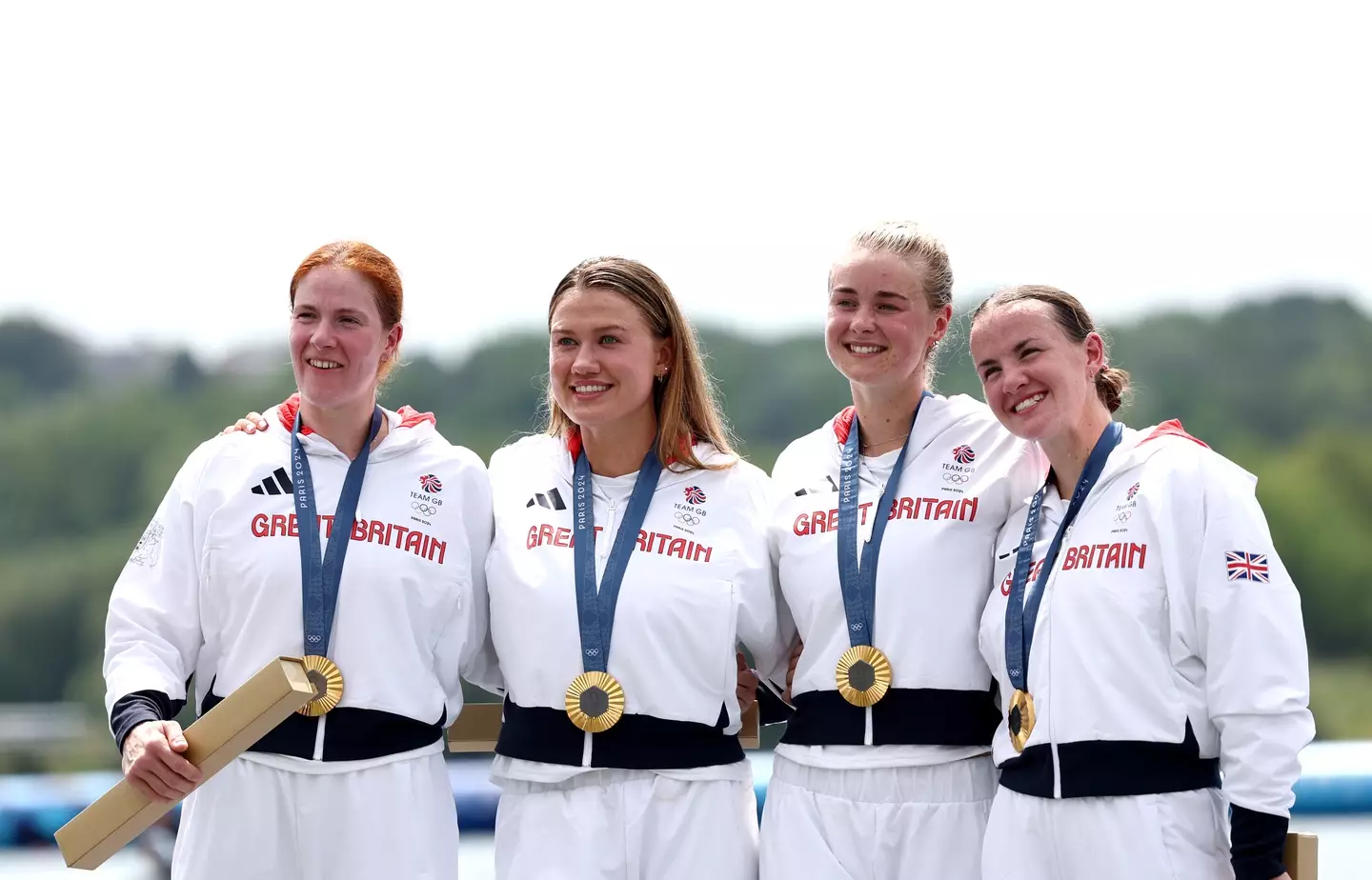 The victorious Team GB women's rowing squad. (Alex Davidson/Getty Images)