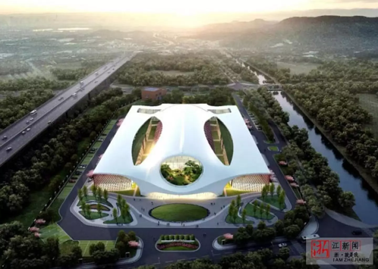 A rendering of the completed CHIEF building (Hangzhou Municipal People's Government)