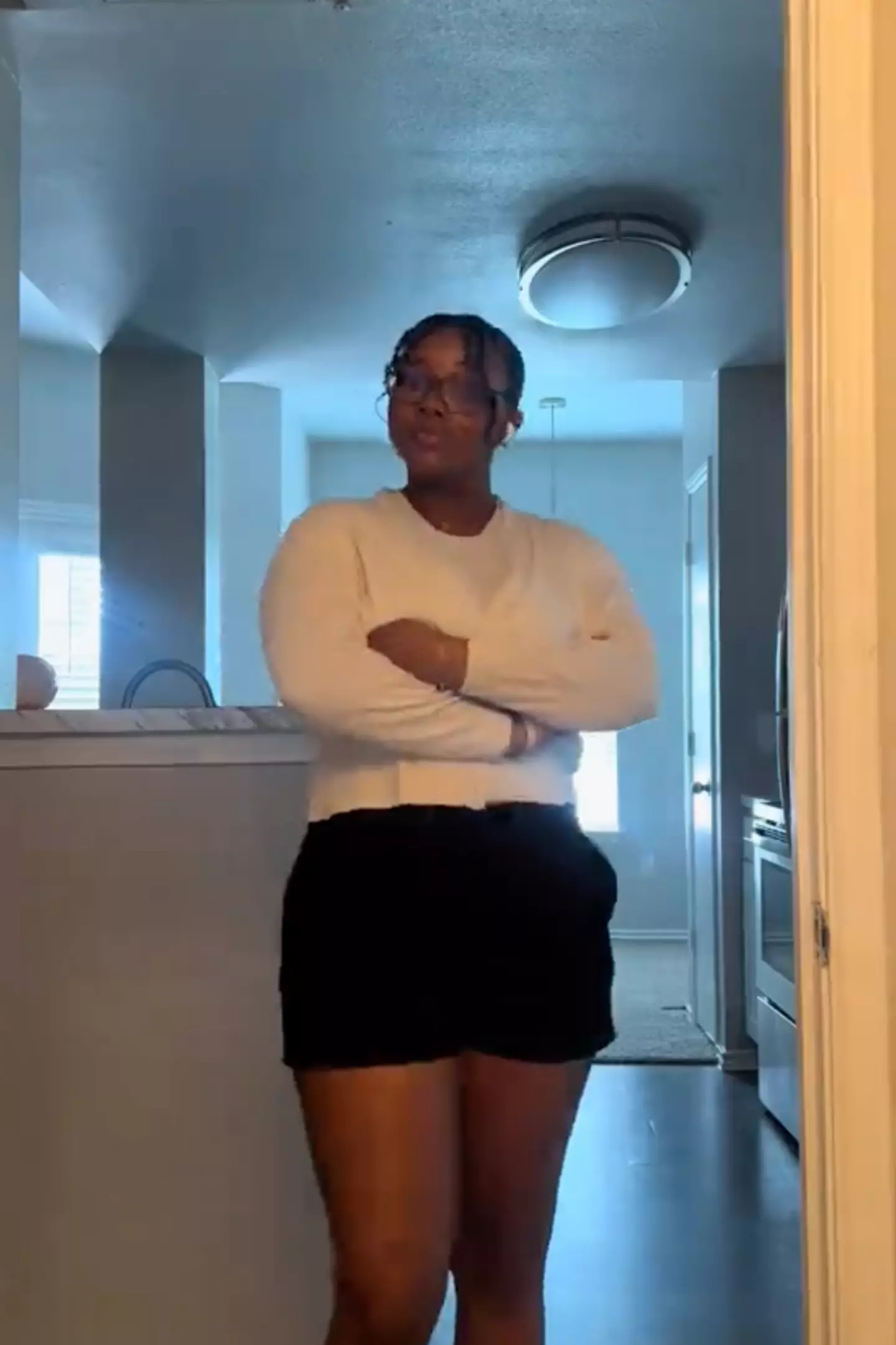 Tyreshia was apparently kicked out of the interview due to her attire. (Tiktok/@mtyreshiadaily)