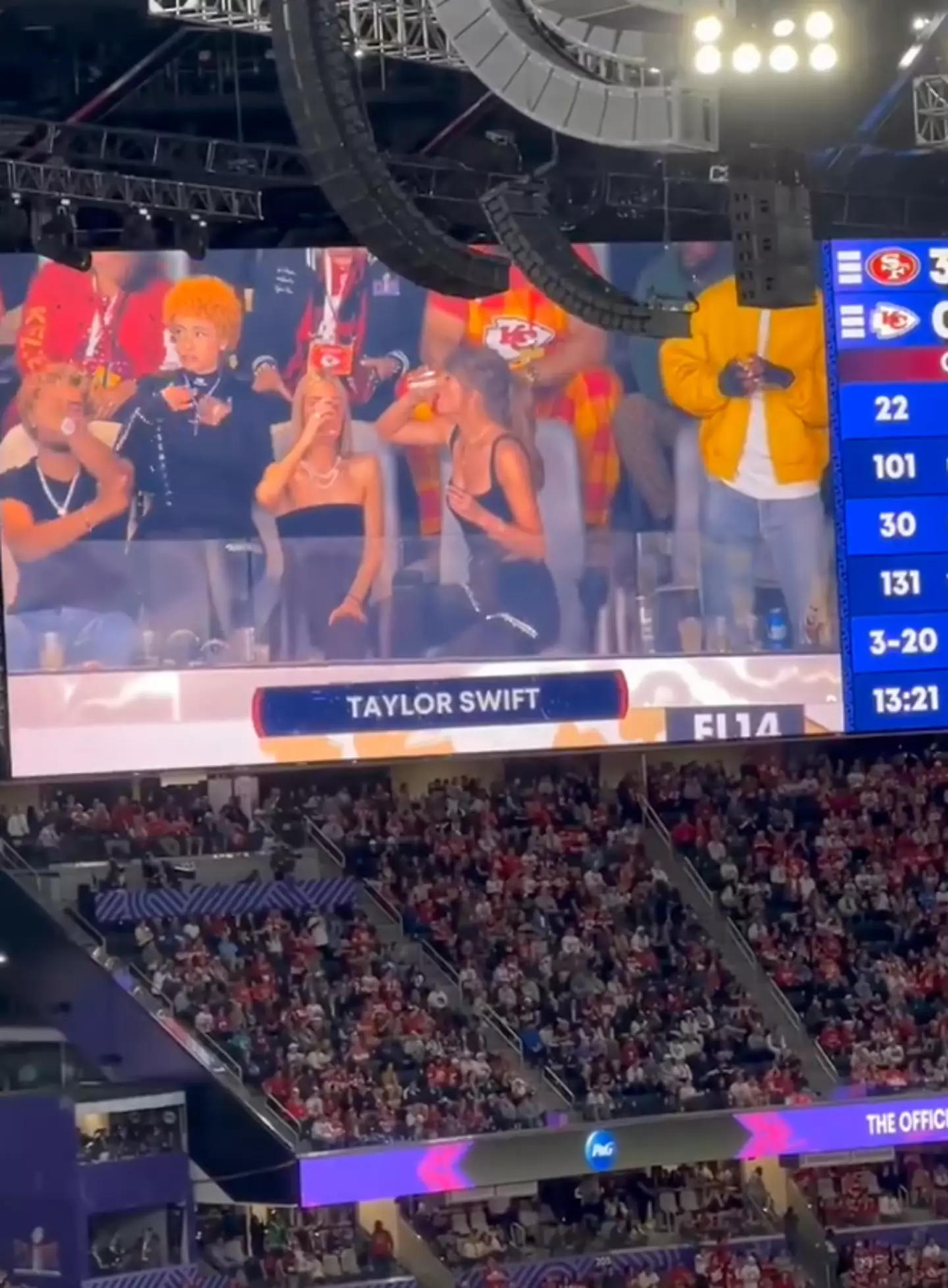 Taylor Swift downed her beer.