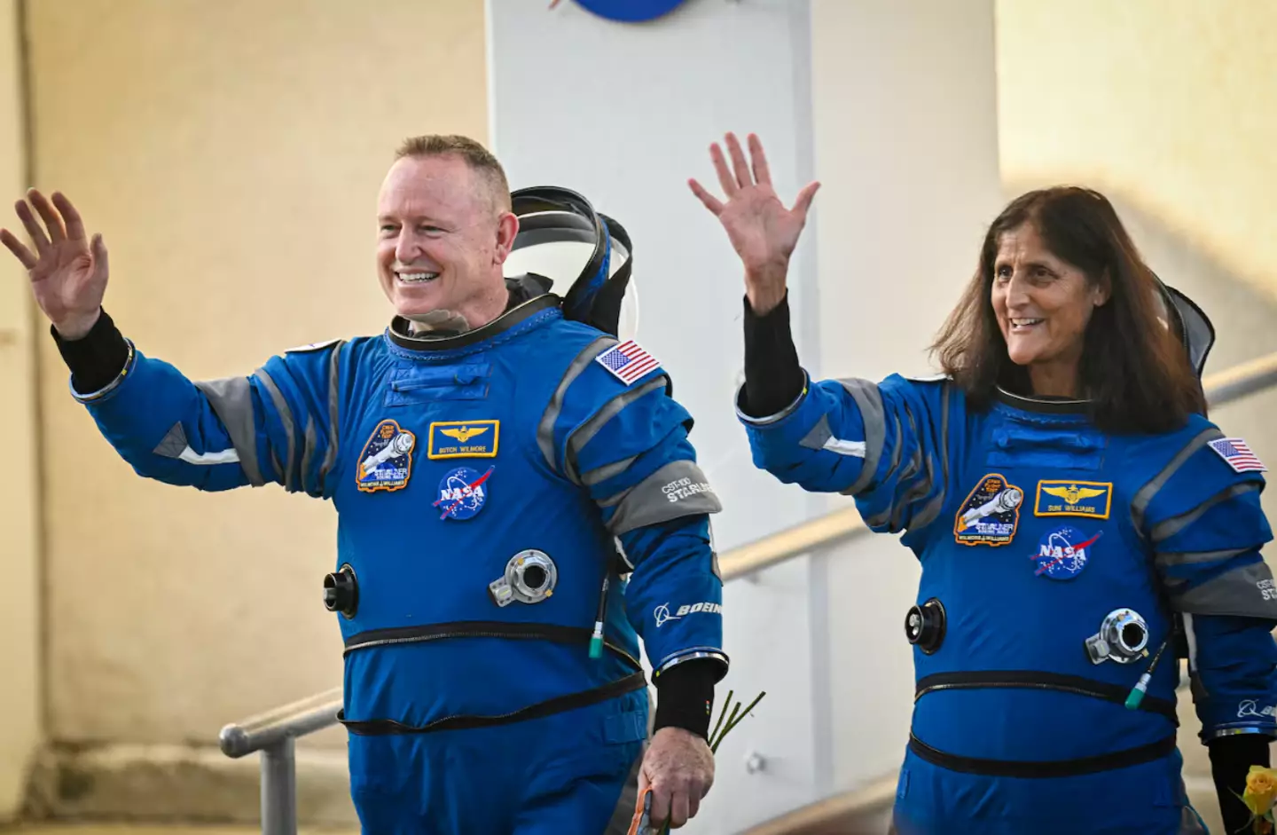The astronauts were all smiles before getting stranded in space ( MIGUEL J. RODRIGUEZ CARRILLO/AFP via Getty Images)