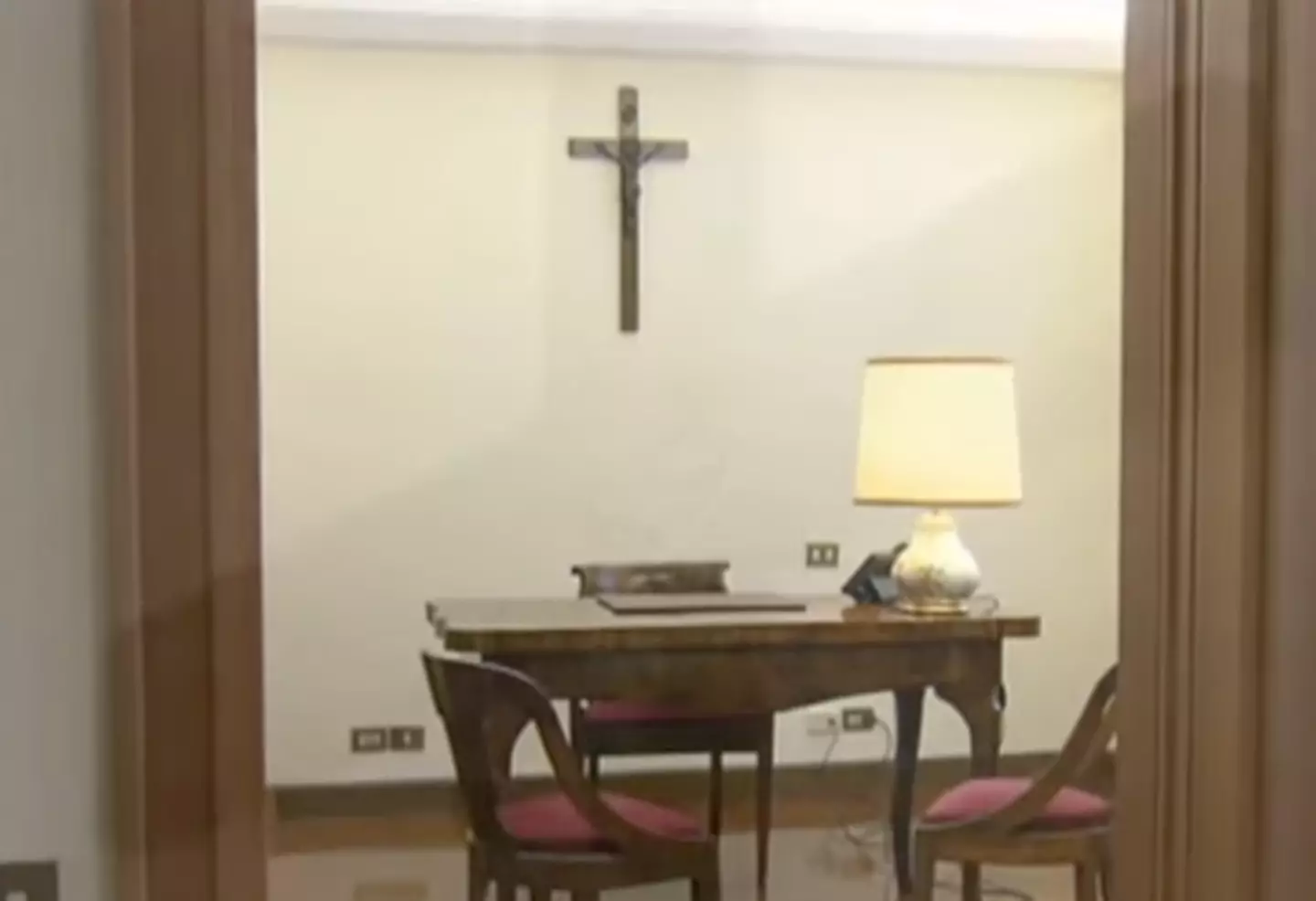 He had very few furnishings or decorations (YouTube/CNN/Vatican TV)