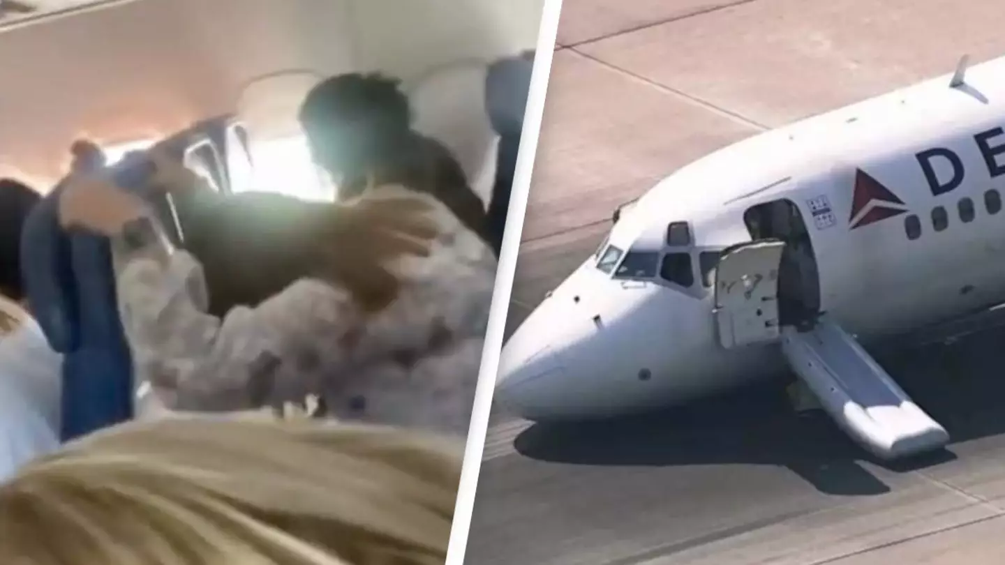 New footage shows terrified passengers inside plane that landed without front landing gear