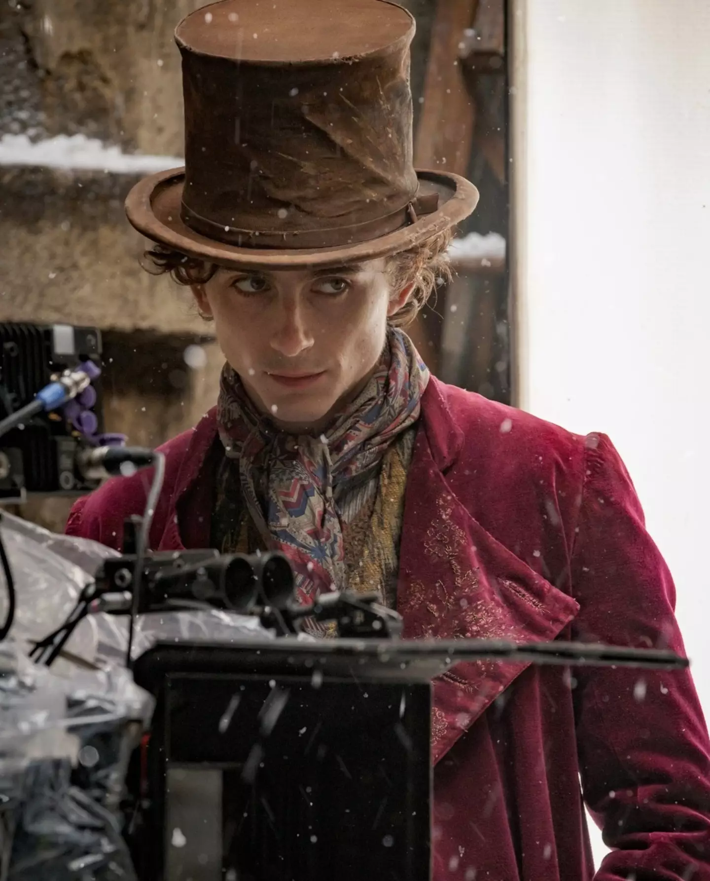 Timothée Chalamet as Wonka.