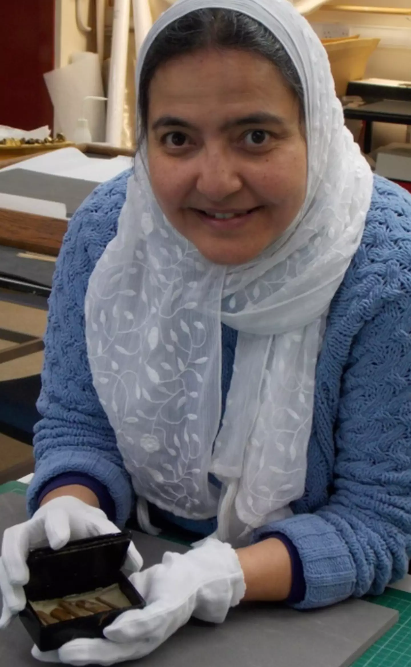 Curatorial assistant Abeer Eladany found the missing wood. (University of Aberdeen)