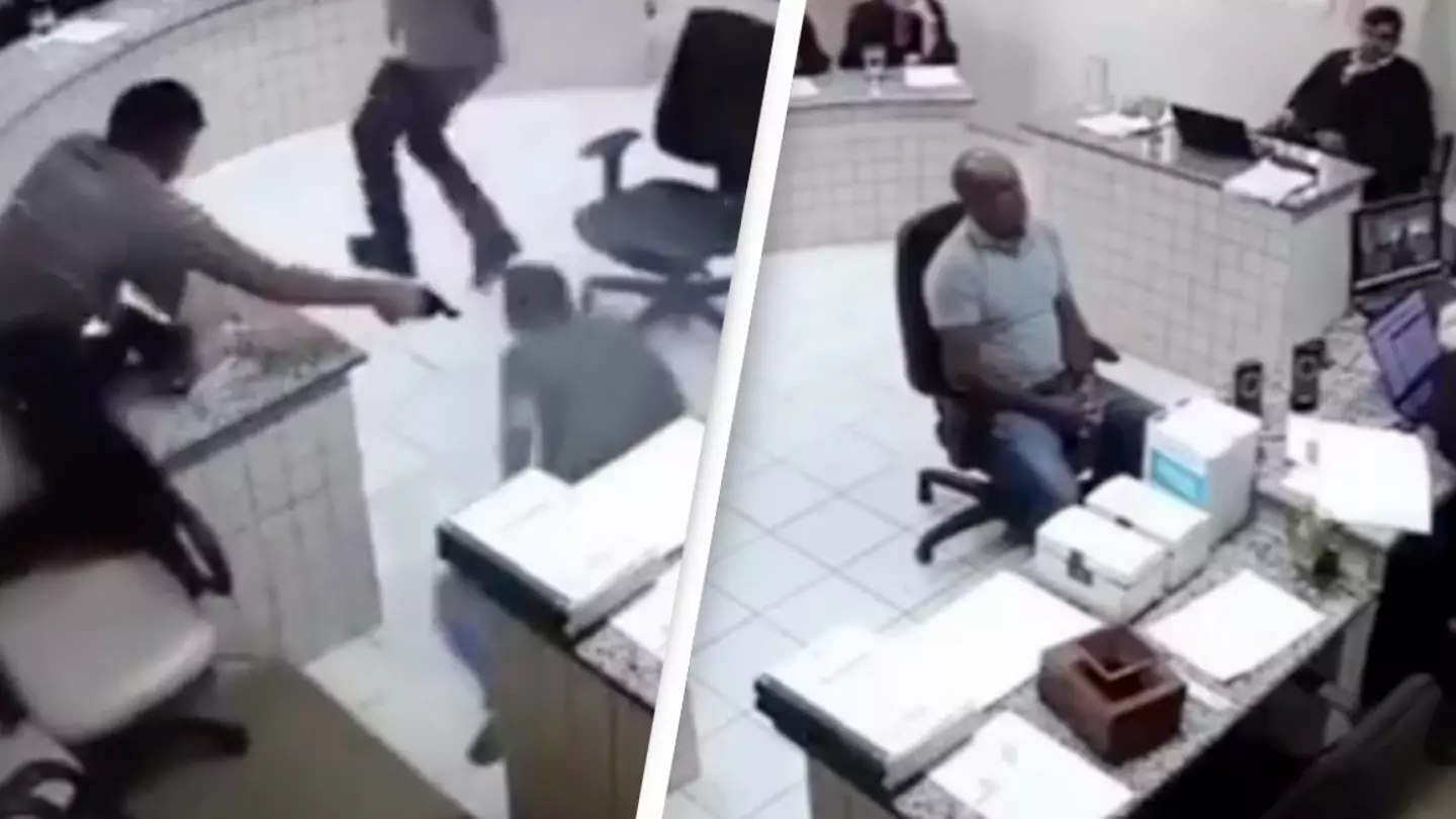 Surveillance footage captured horrifying moment man opened fire at father’s alleged killer in court 