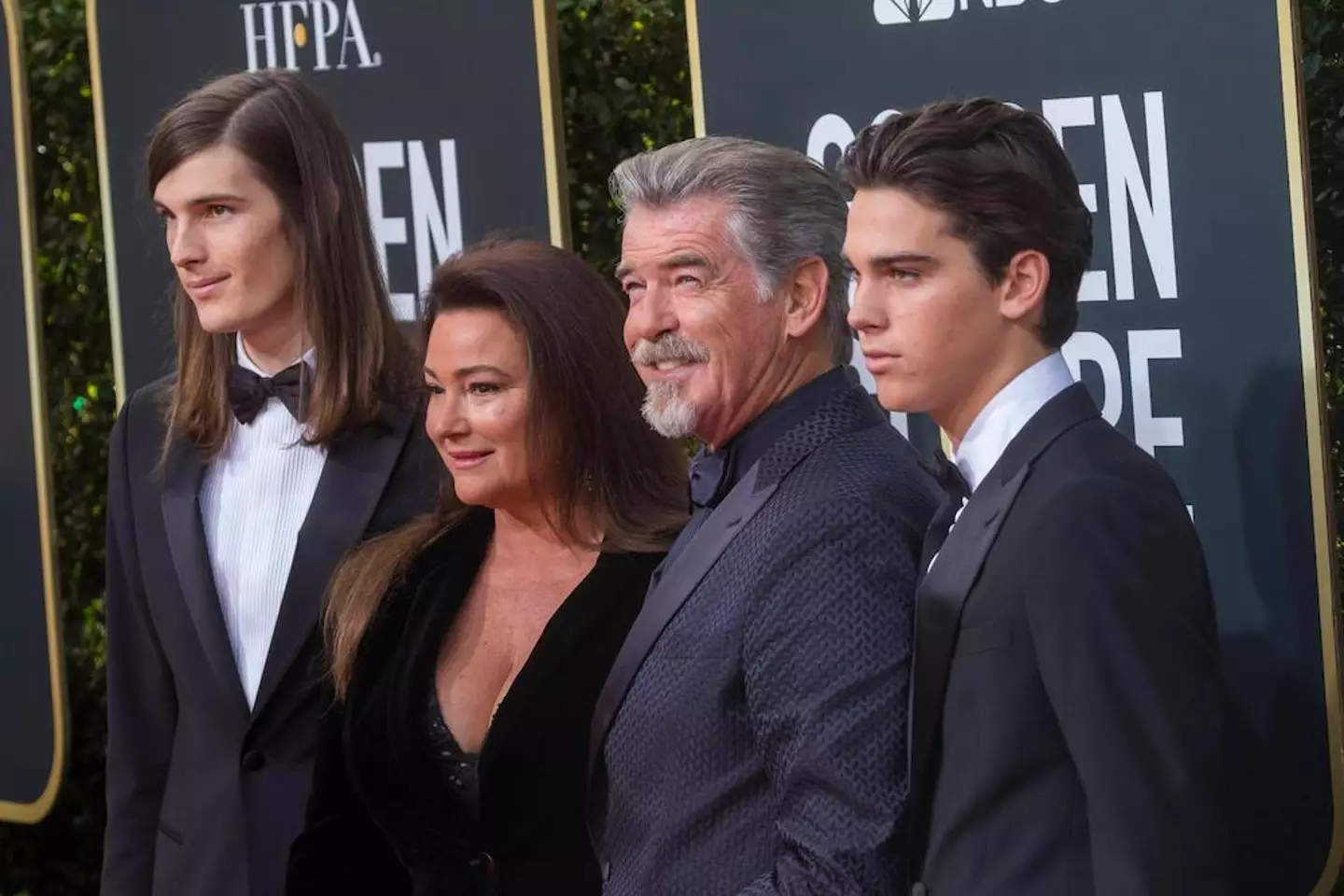 Pierce and Keely with Paris and Dylan Brosnan.