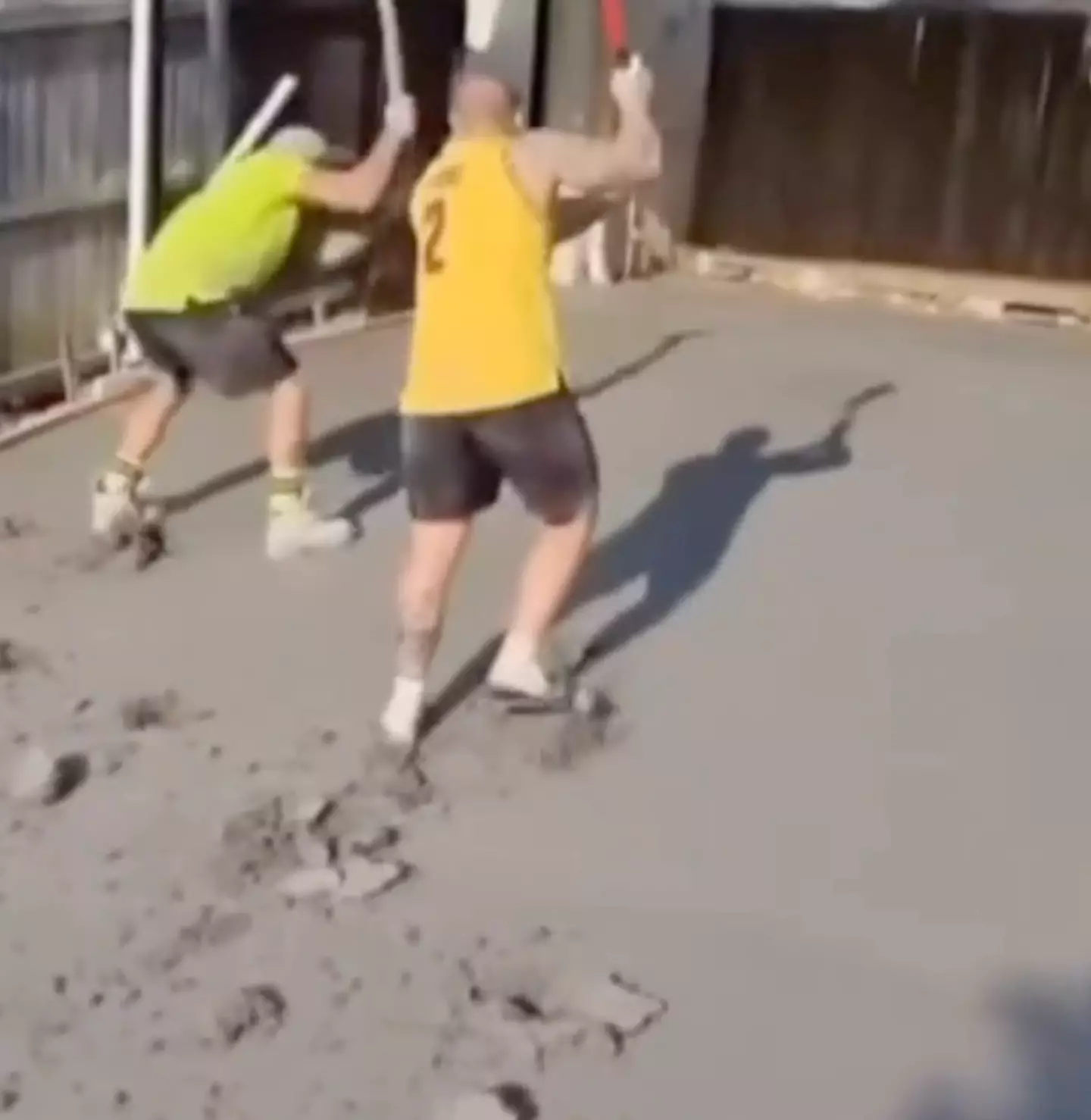 The builders allegedly warned Viola before smashing up the driveway.