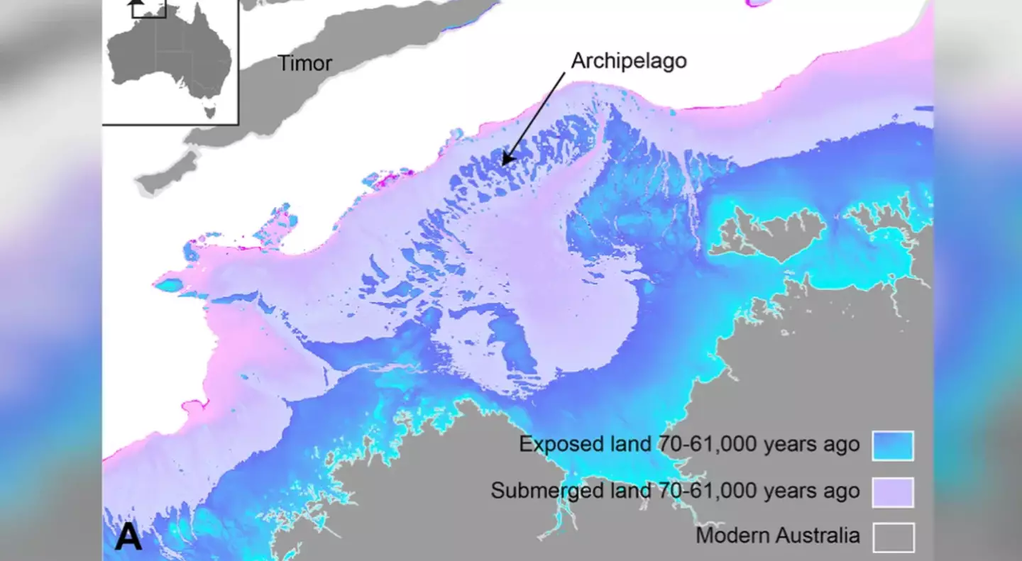 The piece of land was submerged for over 70,000 years.