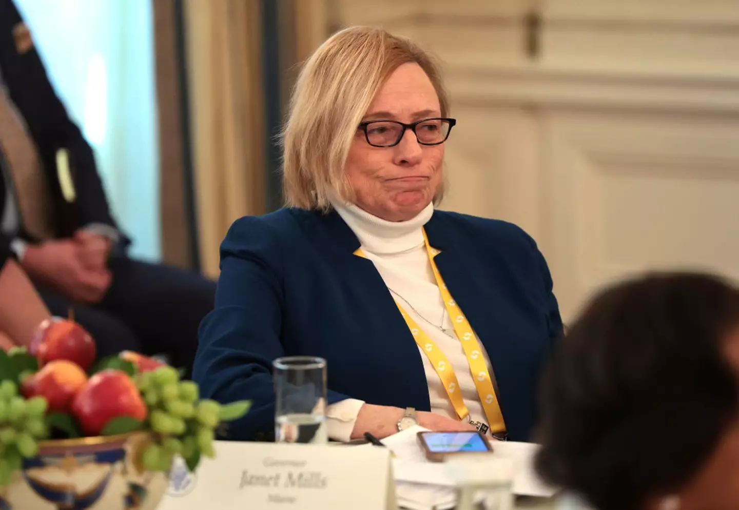Maine Governor Janet Mills challenged Trump at the meeting (Win McNamee/Getty Images)