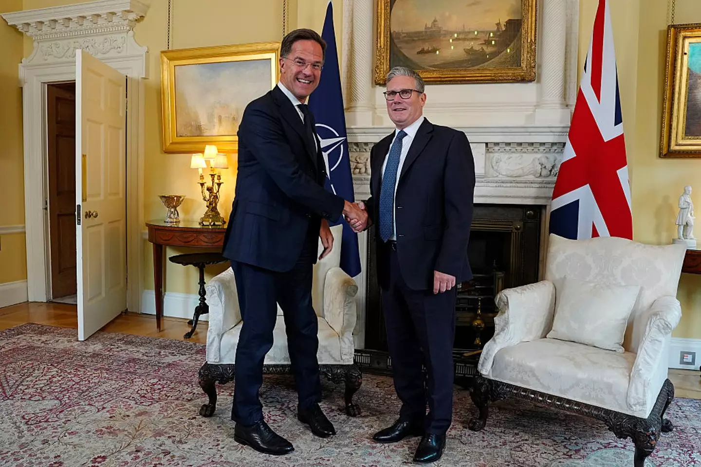 Rutte also met British PM Starmer to discuss NATO priorities (Jordan Pettitt - WPA Pool/Getty Images)