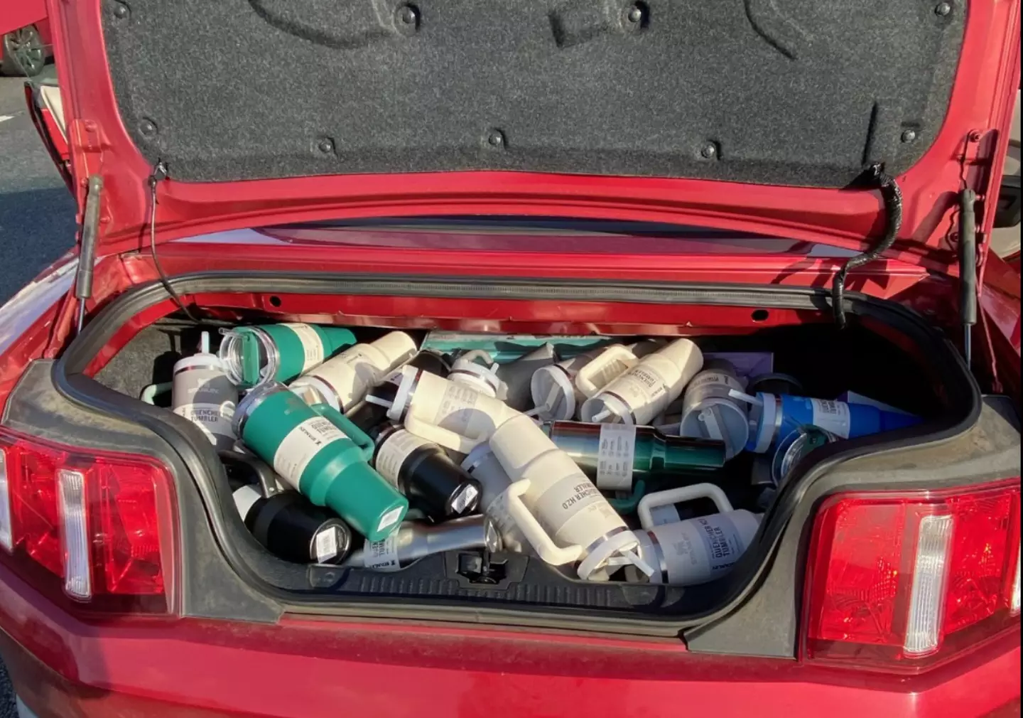 The trunk of the suspect's car was filled with Stanley products.