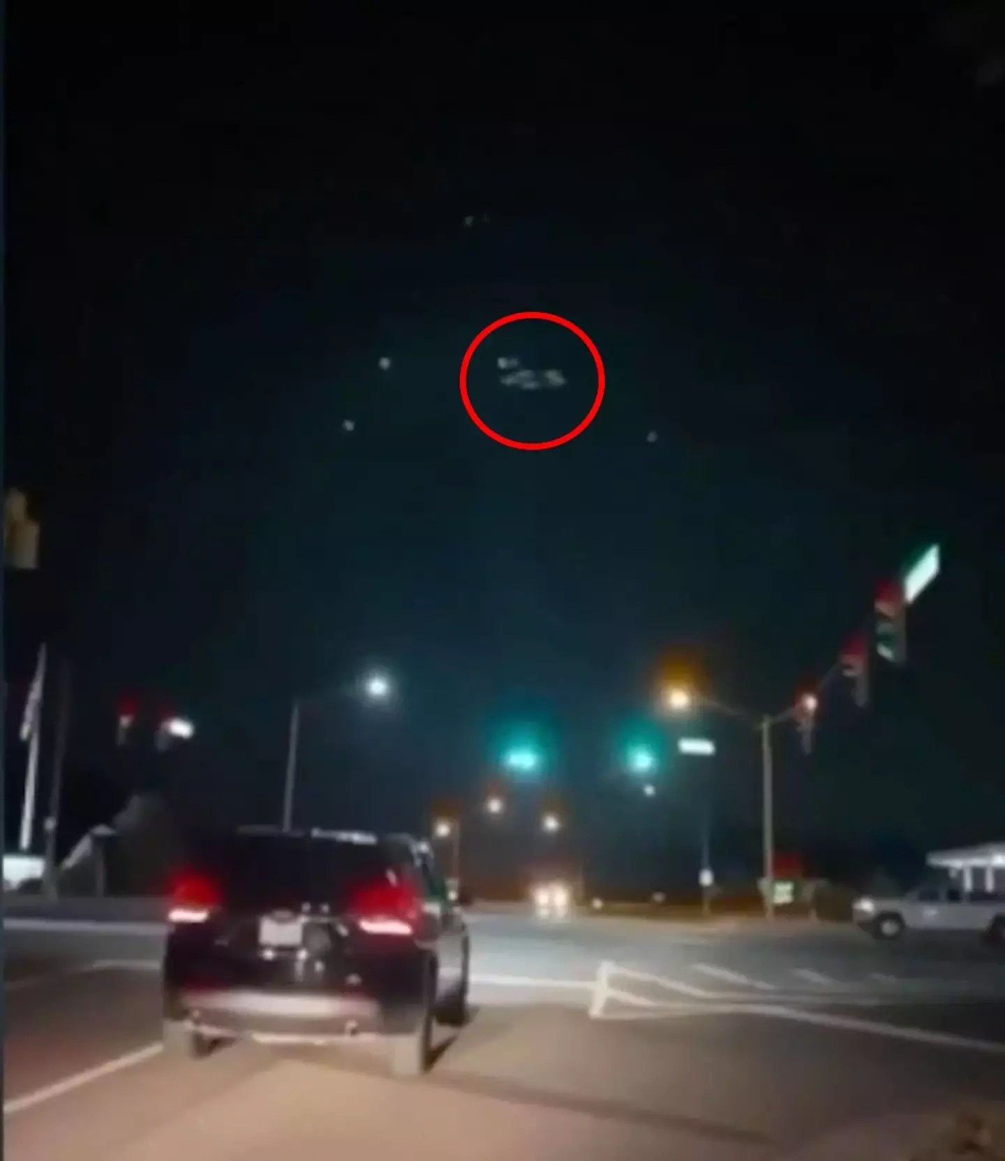 The 'UFO' hovered above the traffic in Ohio.