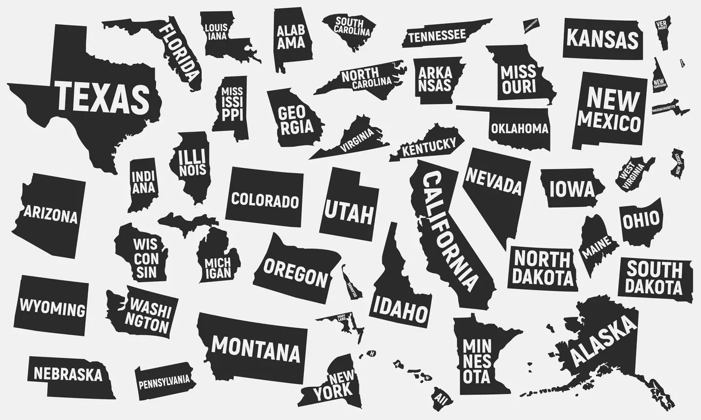 Four of the US states account for nearly a third of the population.