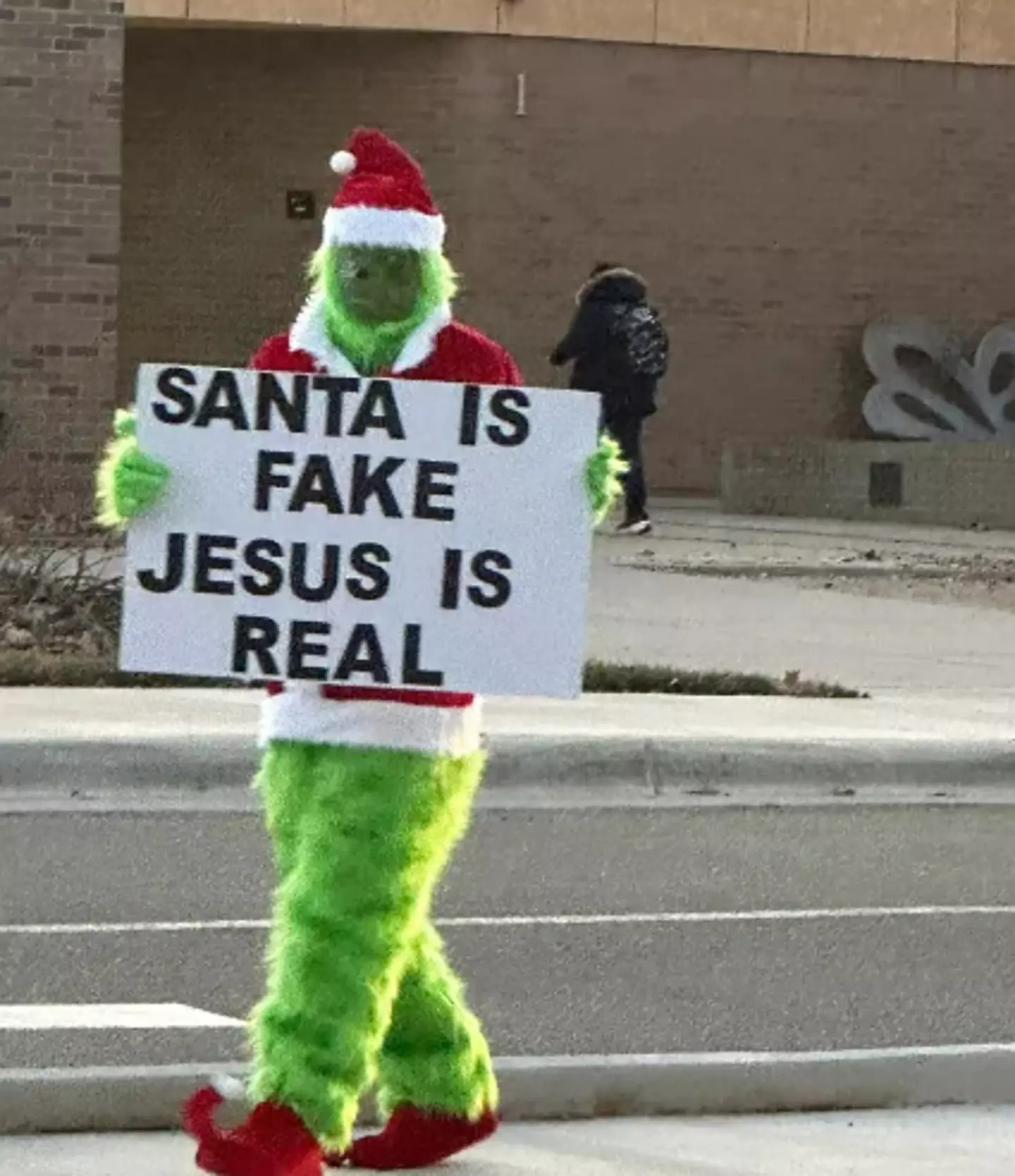 A pastor dressed up as the Grinch to deliver a shocking Christmas message.