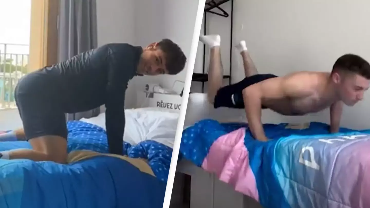 Olympic athletes test out 'anti-sex' beds made from cardboard and they are shocked at the results