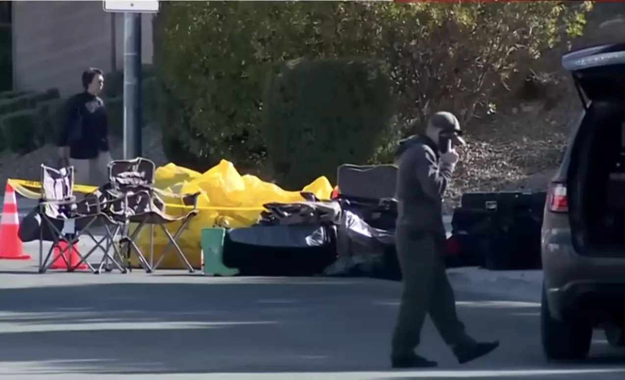 A suspected biolab was searched in Las Vegas last weekend (CBS News/YouTube)