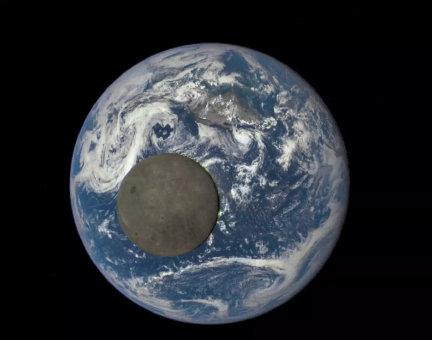 The size of the Earth compared to our moon.