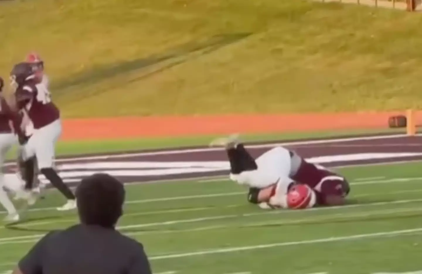 The larger player 'pancaked' Colton (WSBT)