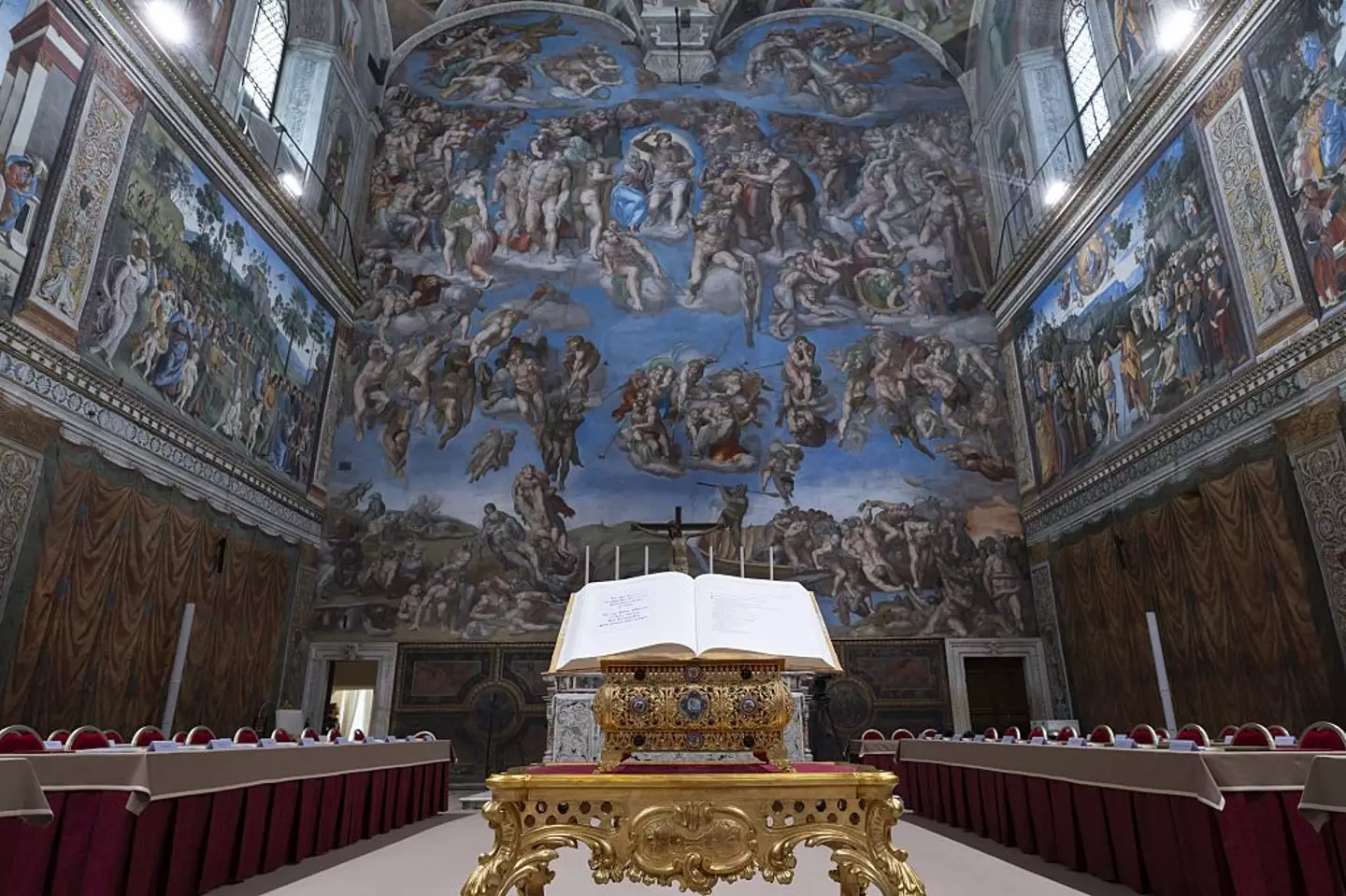 The conclave has been meeting in the chapel to deliberate (Vatican Media/Anadolu via Getty Images)