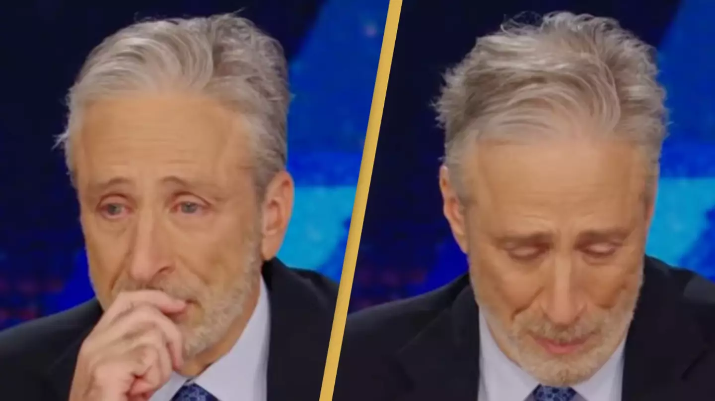 TV host Jon Stewart breaks down in tears as he pays tribute to his dog Dipper