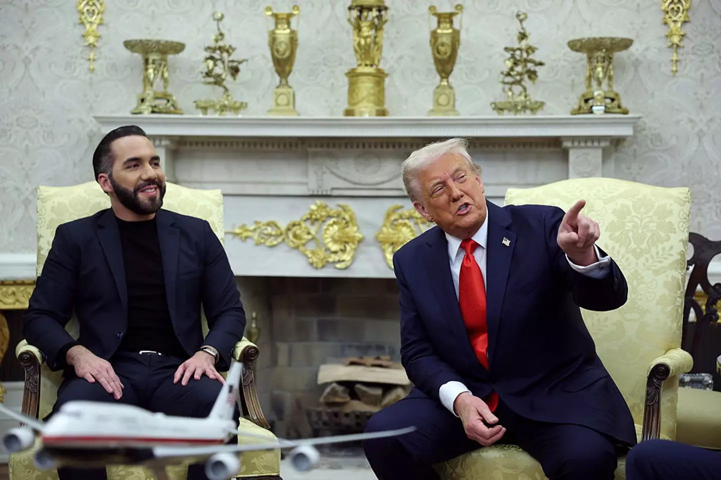 President Donald Trump made the bold claim that the US was raking in billions of dollars every day due to his tariffs, while speaking to reporters during a meeting with the President of El Salvador, Nayib Bukele (McNamee/Getty Images)