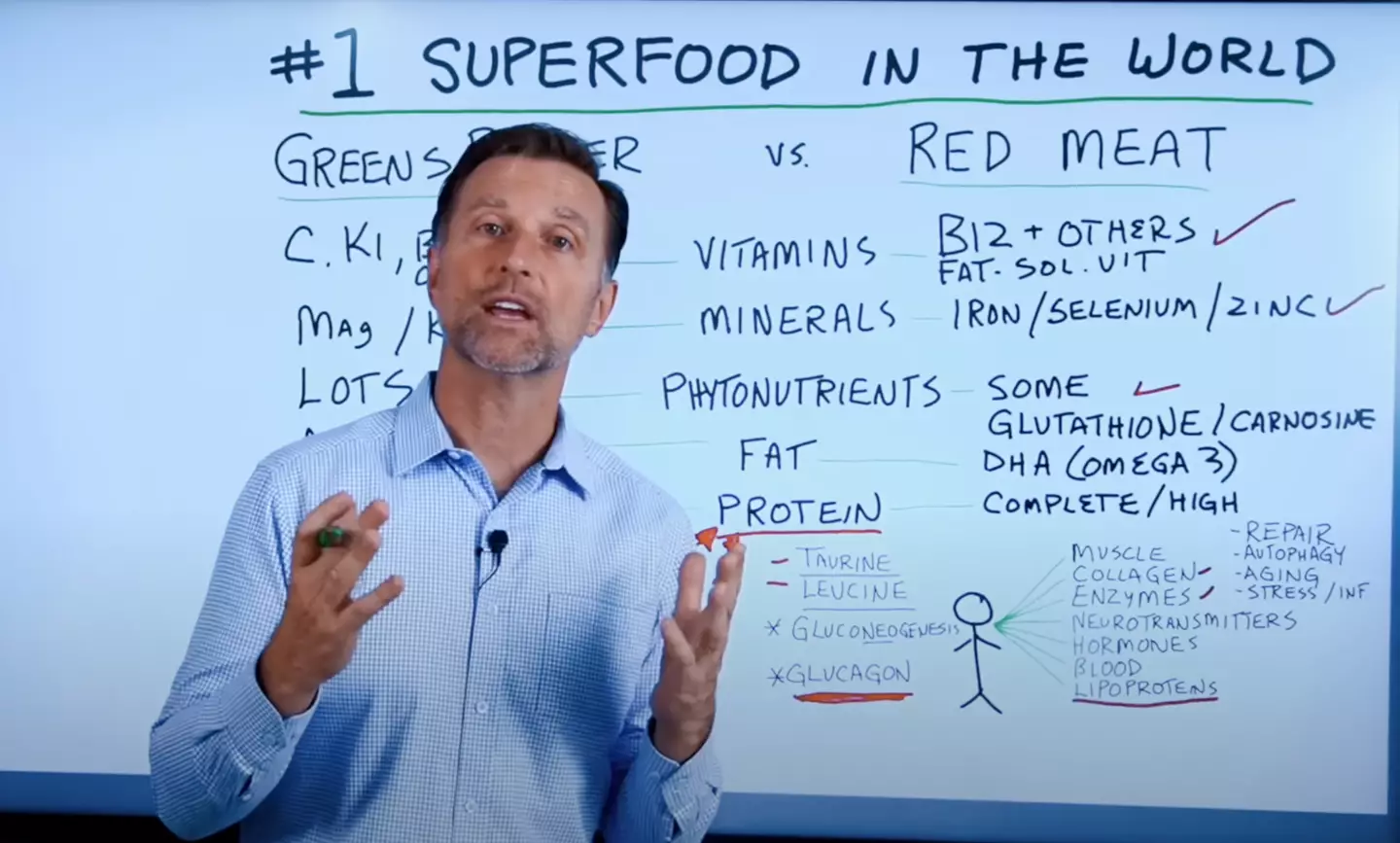 Dr Eric Berg explained why he doesn't believe any vegetable is the number one superfood in the world (YouTube/Dr. Eric Berg DC)