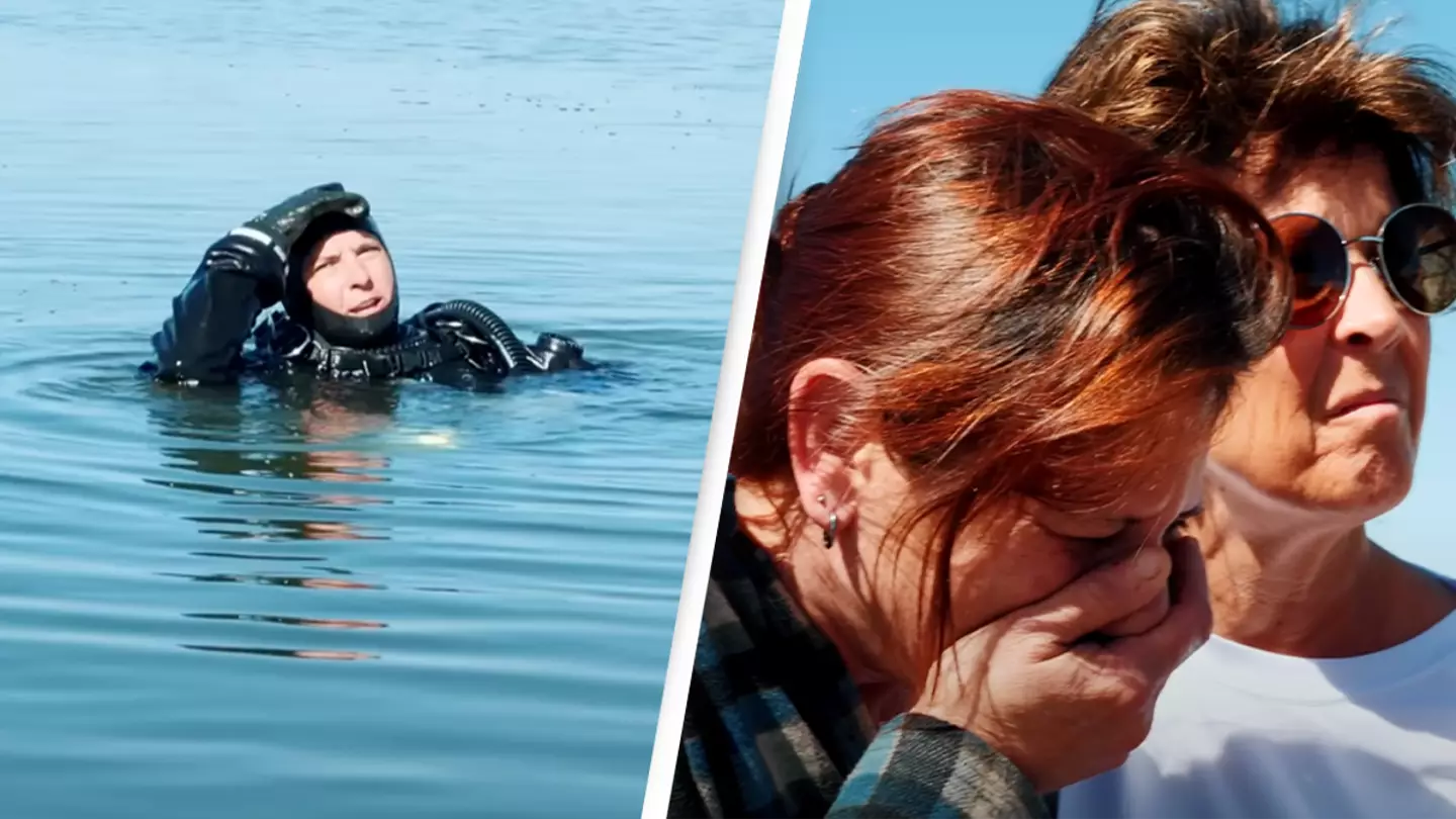 Heartbreaking footage captures moment dive team discover the body of missing 24-year-old man