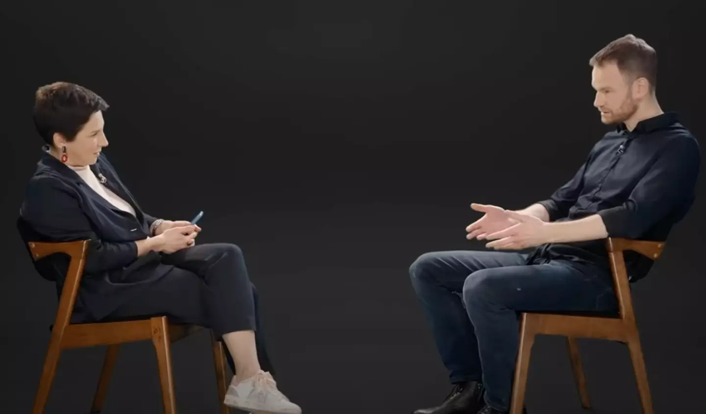 Gordeeva is shocked by Dr Yudin's theory that Russia's 'Z' symbol has deliberately chosen for looking like a 'half swastika'.