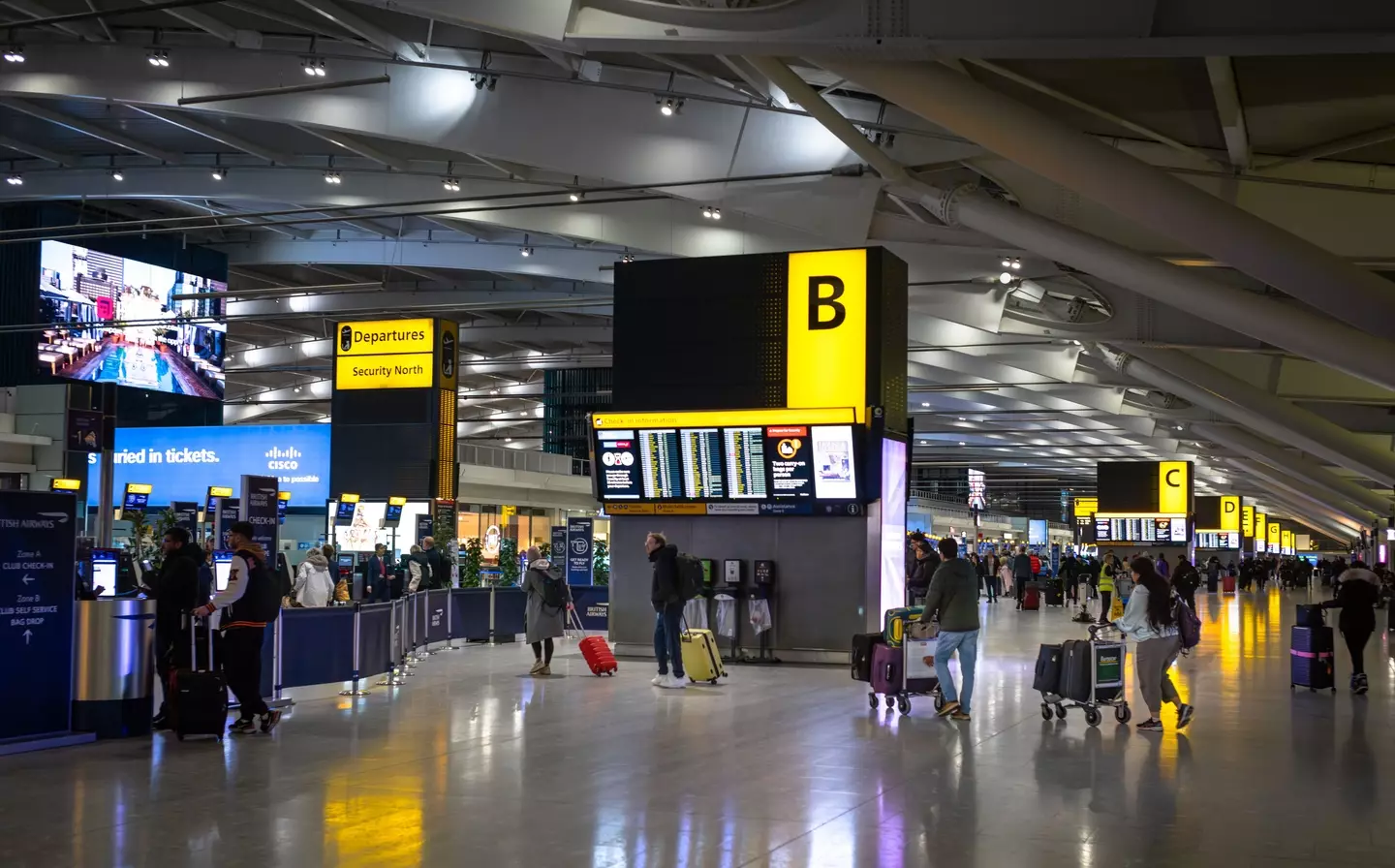 The men met in Heathrow Airport.