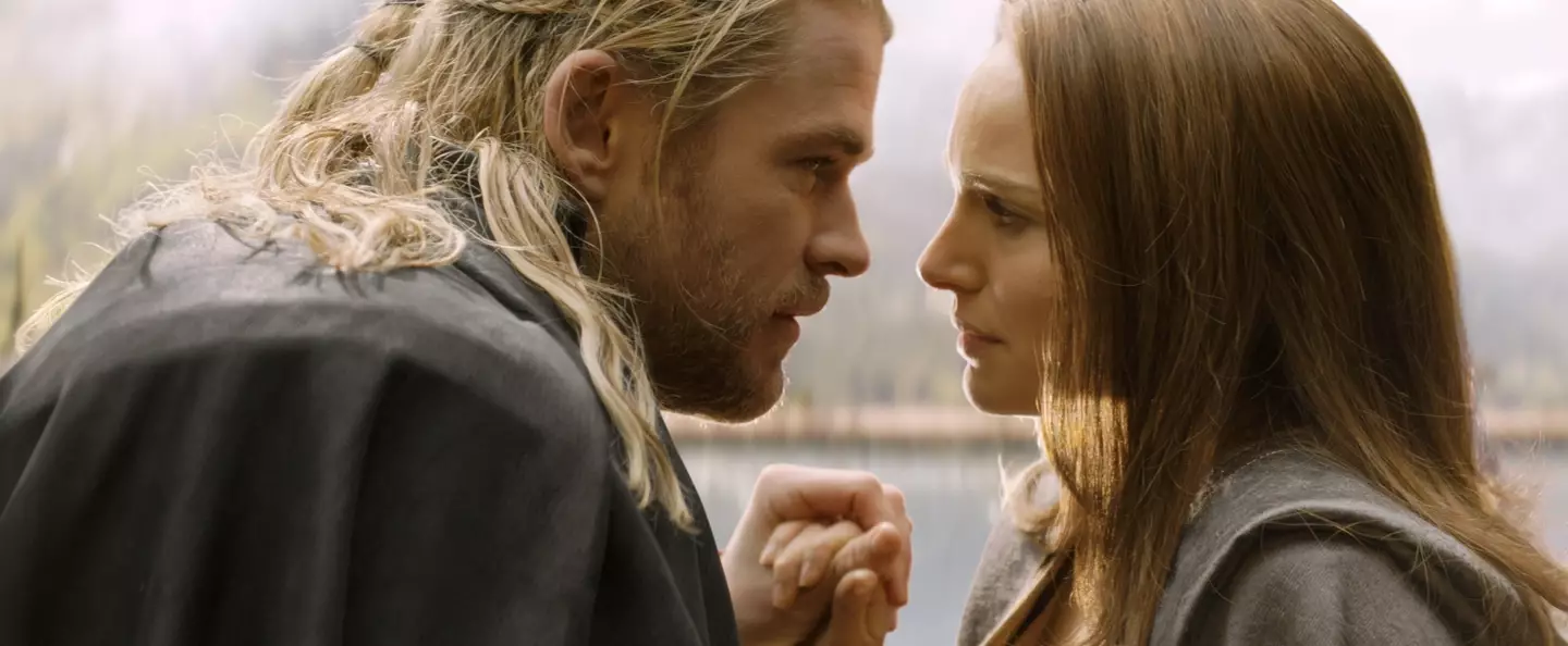 The Thor: Love and Thunder co-stars shared some intimate moments. (Marvel)