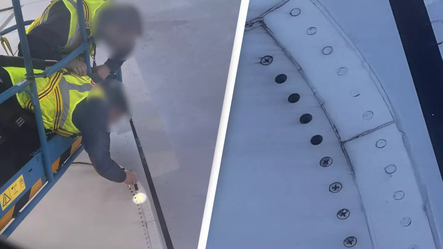Flight canceled moments before takeoff when passenger notices missing bolts on plane wing