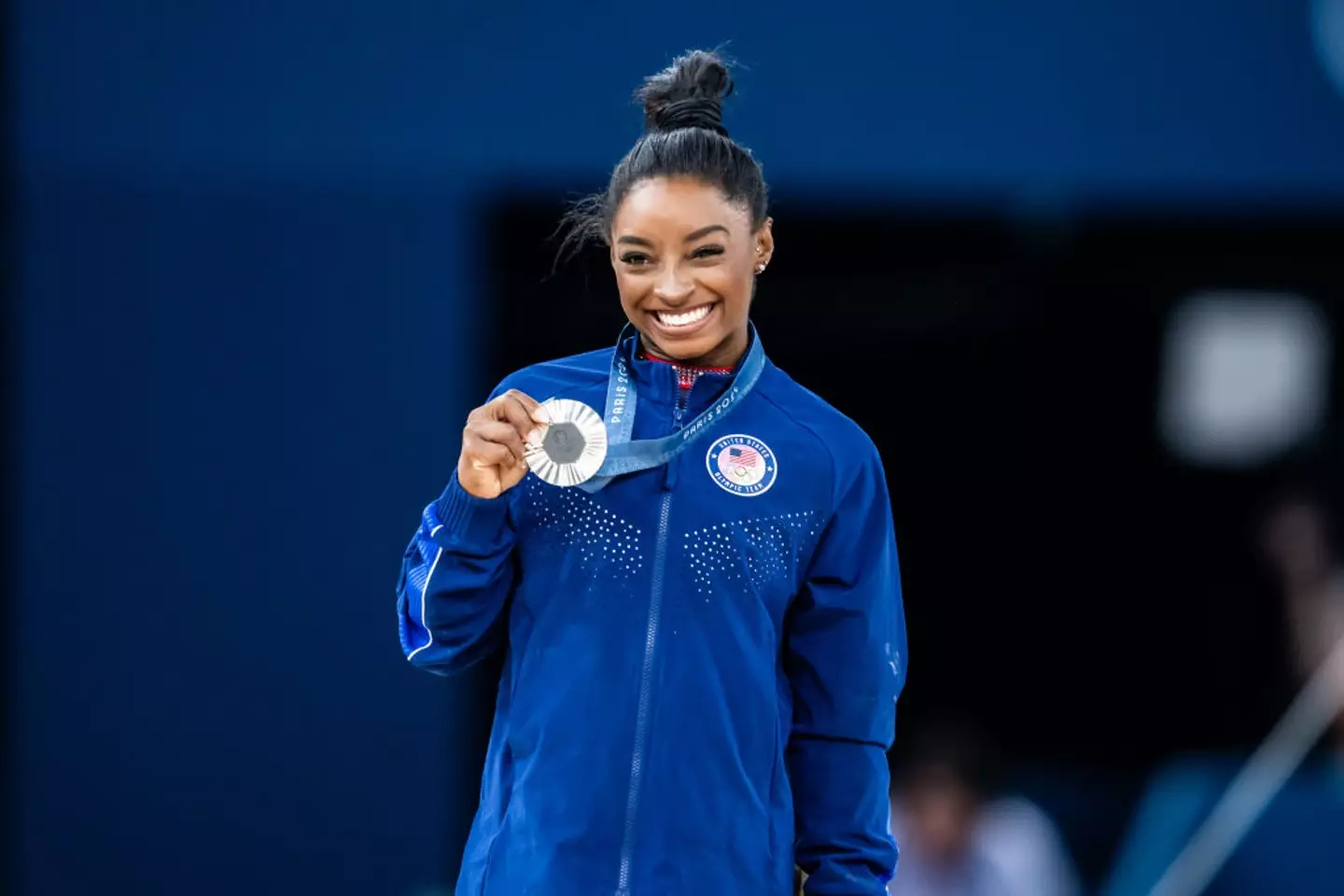 Simone Biles won silver in the floor exercise (Tom Weller/VOIGT/GettyImages)