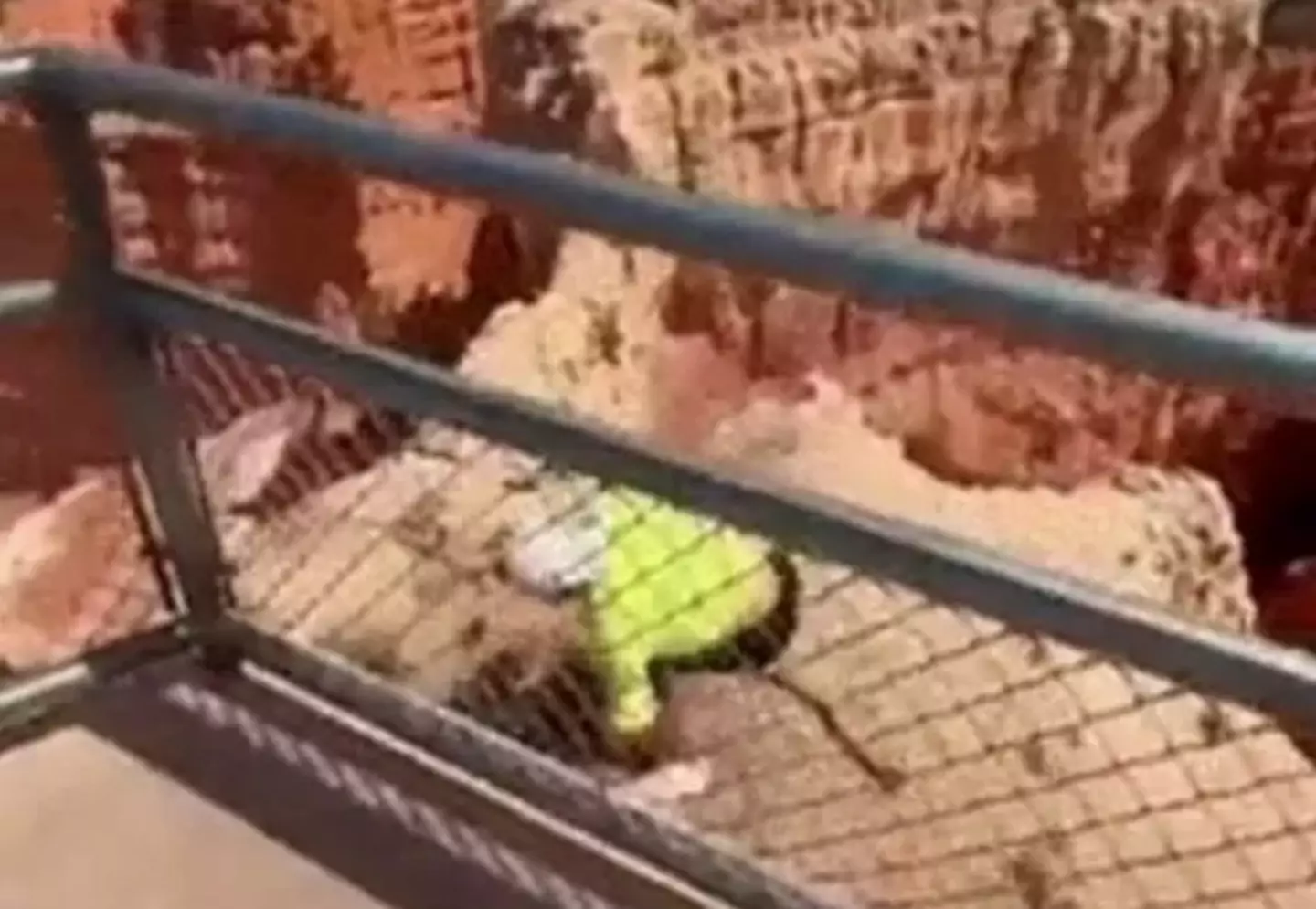 The man nearly fell into the canyon during his stunt.