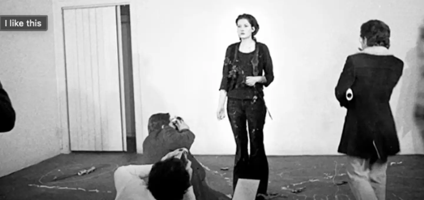 Marina Abramović performing Rhythm 0 in 1974 (Marina Abramović Institute)