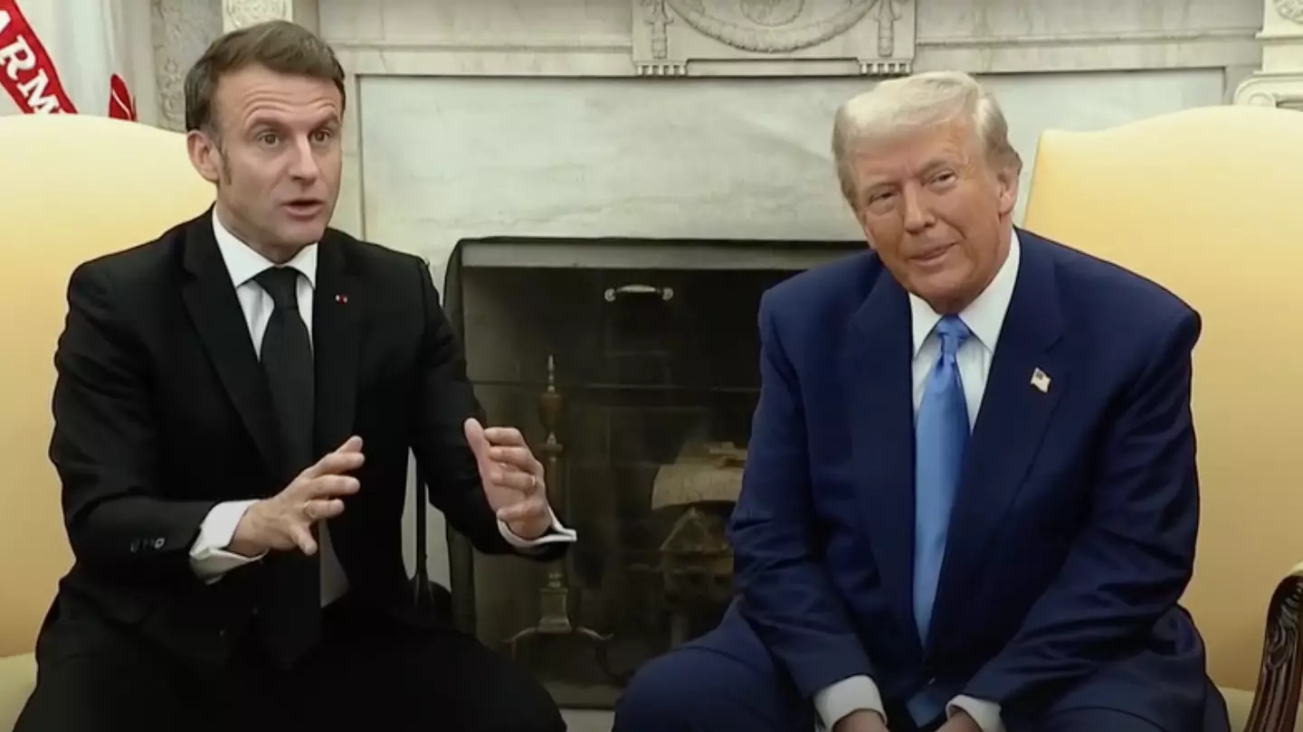 Body language expert explains 'powerful' moment after French President interrupted Trump to correct him during press conference