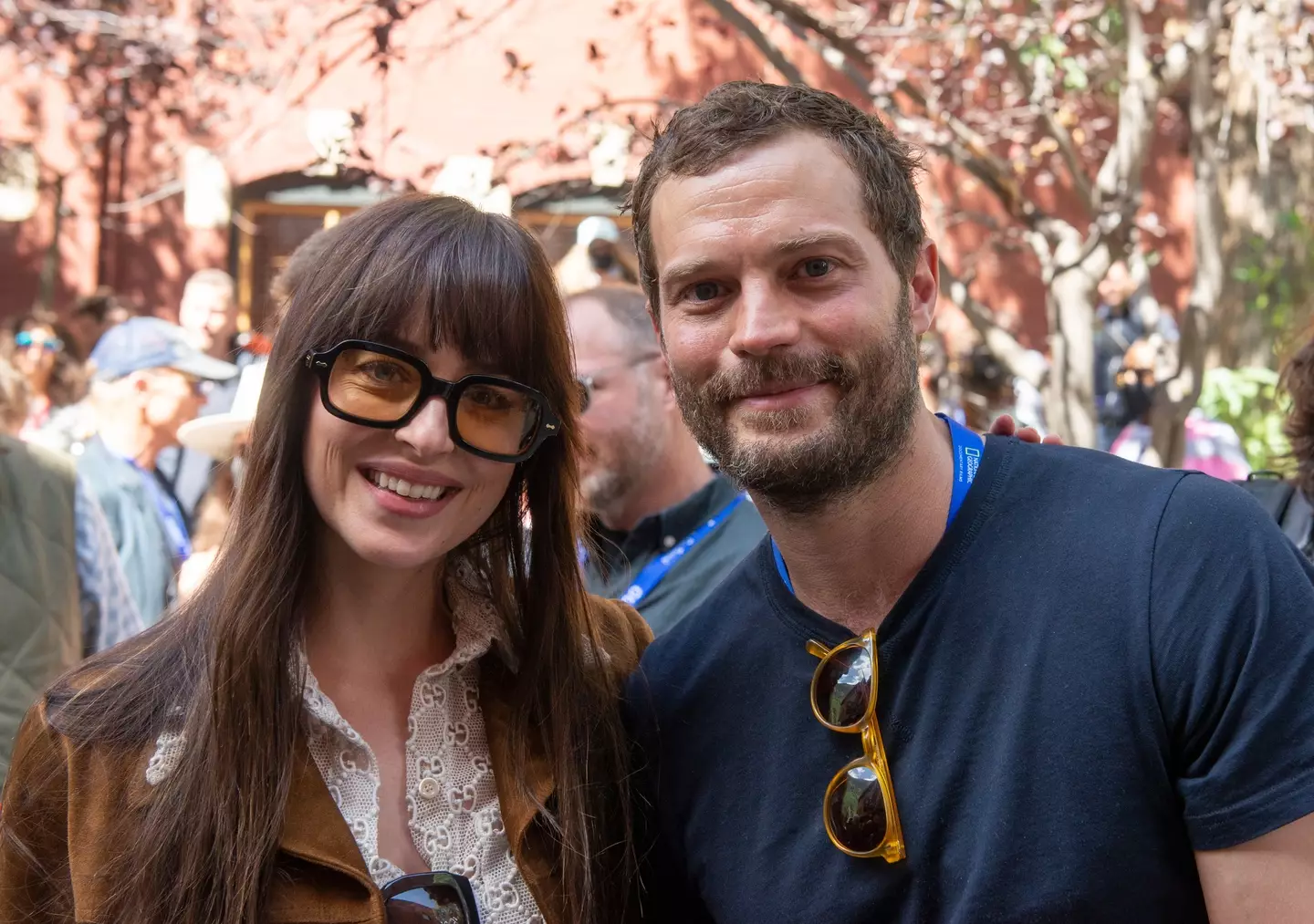 Dakota Johnson and Jamie Dornan seen together in 2021. (Paul Best/Getty Images)